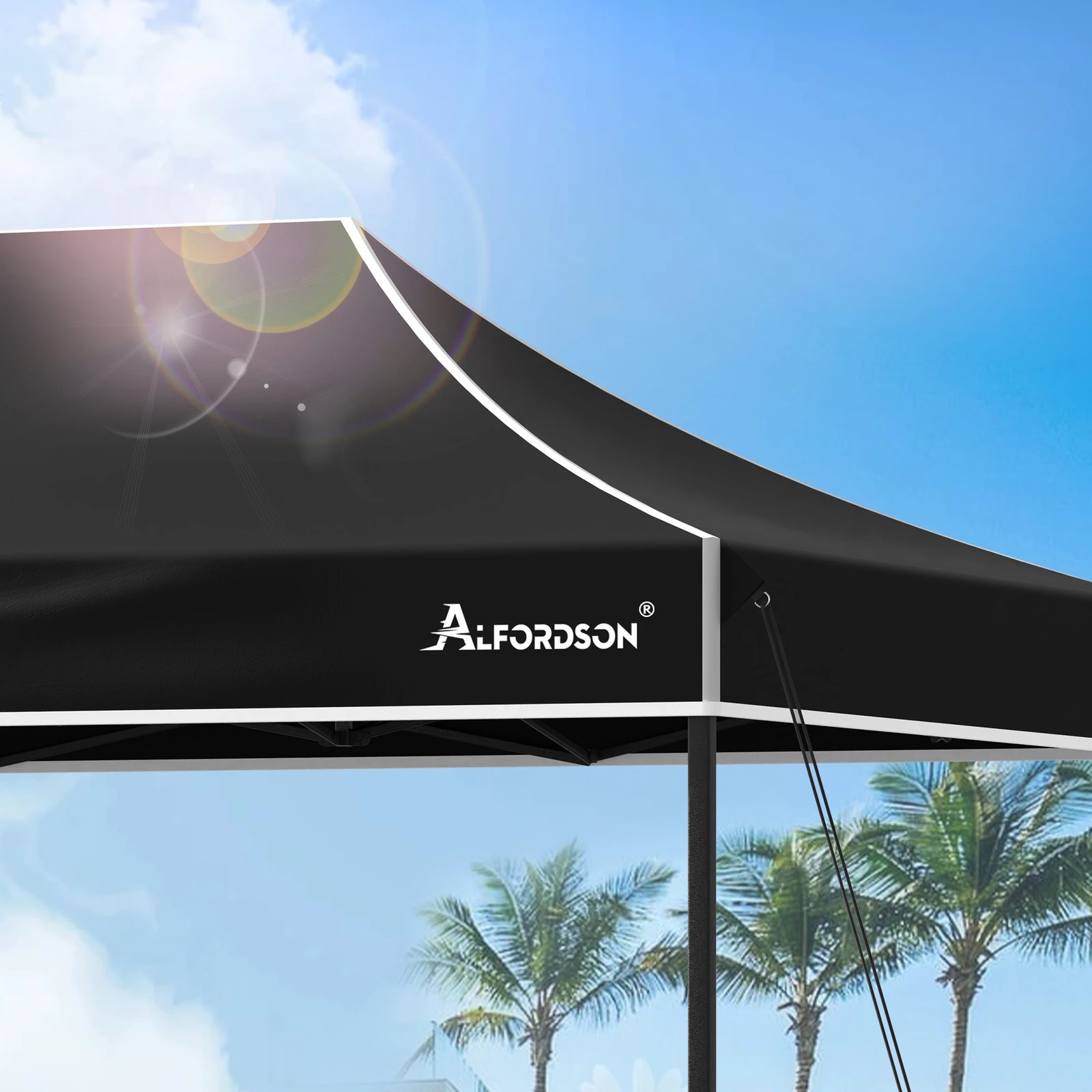 5 Alfordson Gazebo 6x3m Pop Up Marquee 600D Oxford Folding Outdoor Tent - Black, 5 of 10