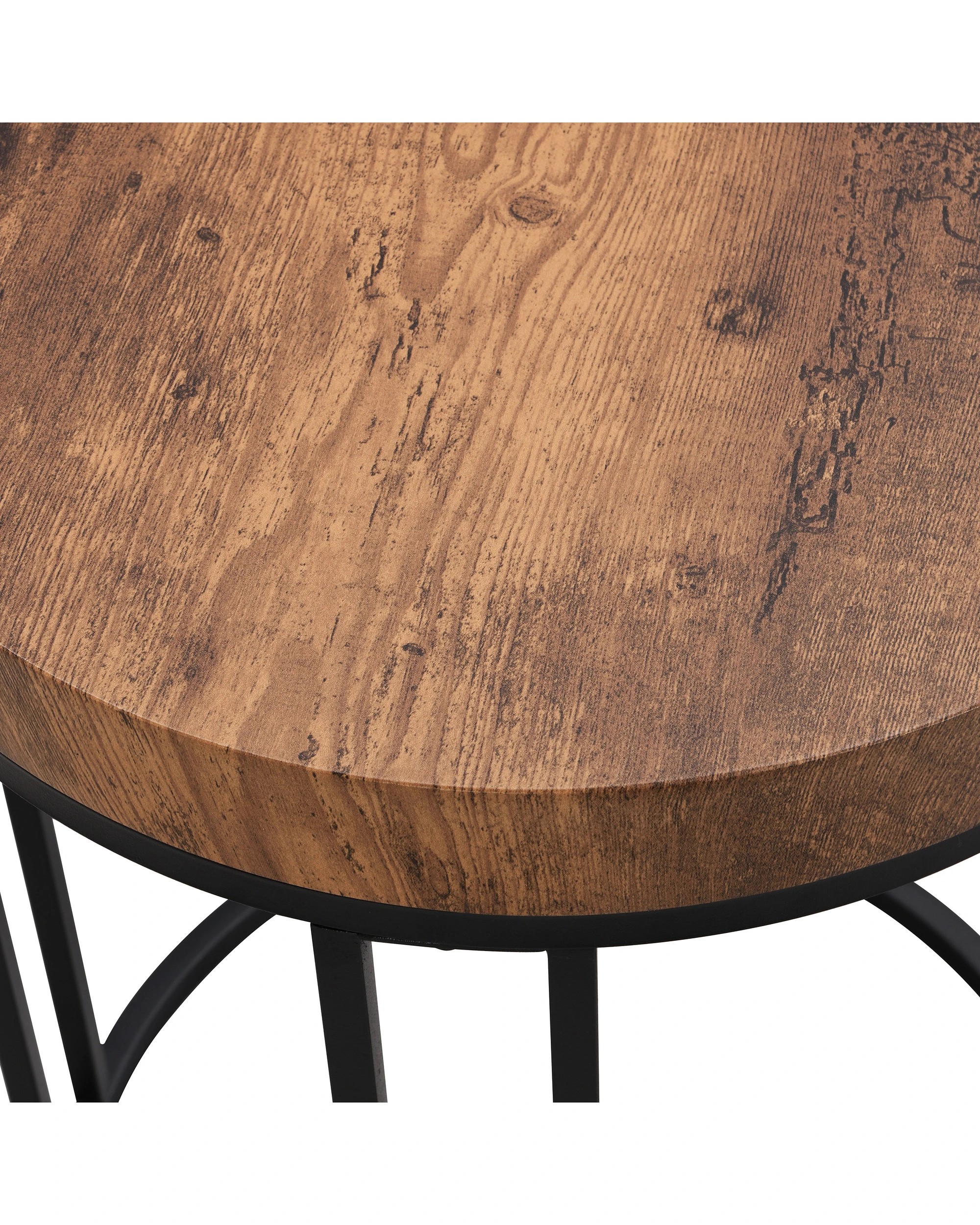 7 IHOMDEC Round Side Table MDF Top with Metal Frame  Set of 2, 7 of 9