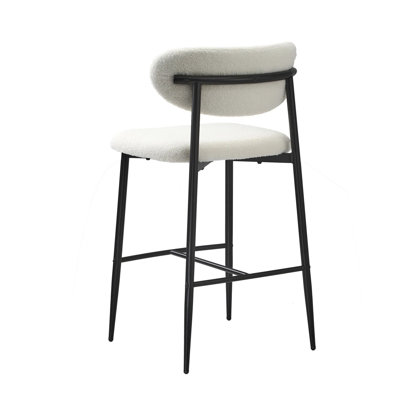 5 Oikiture 4x Bar Stools Kitchen Stool Counter Chair Boucle Fabric
 - Black, 5 of 7