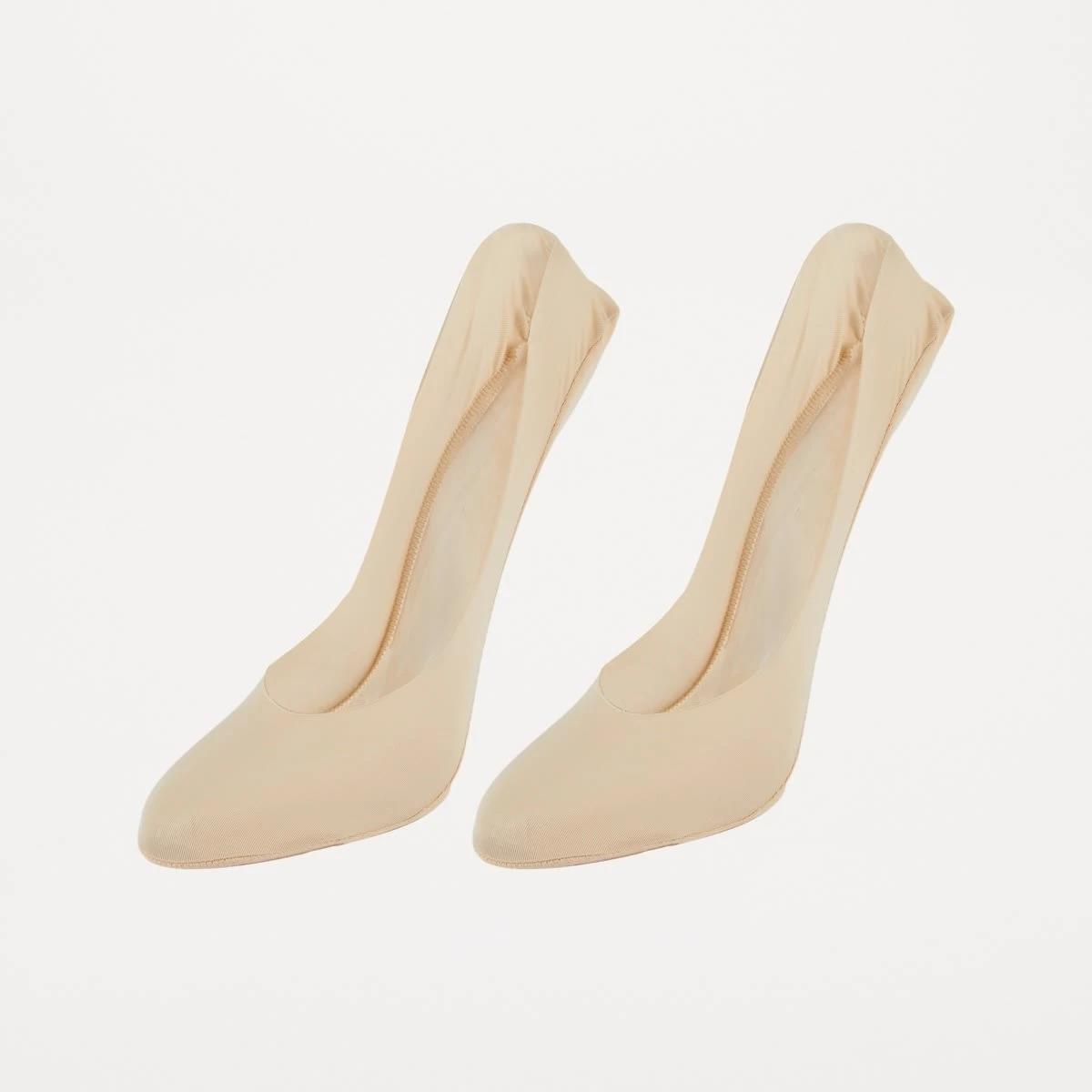 1 2 Pack Cushioned No Show Footlets NATURAL FOOTLET, 1 of 3