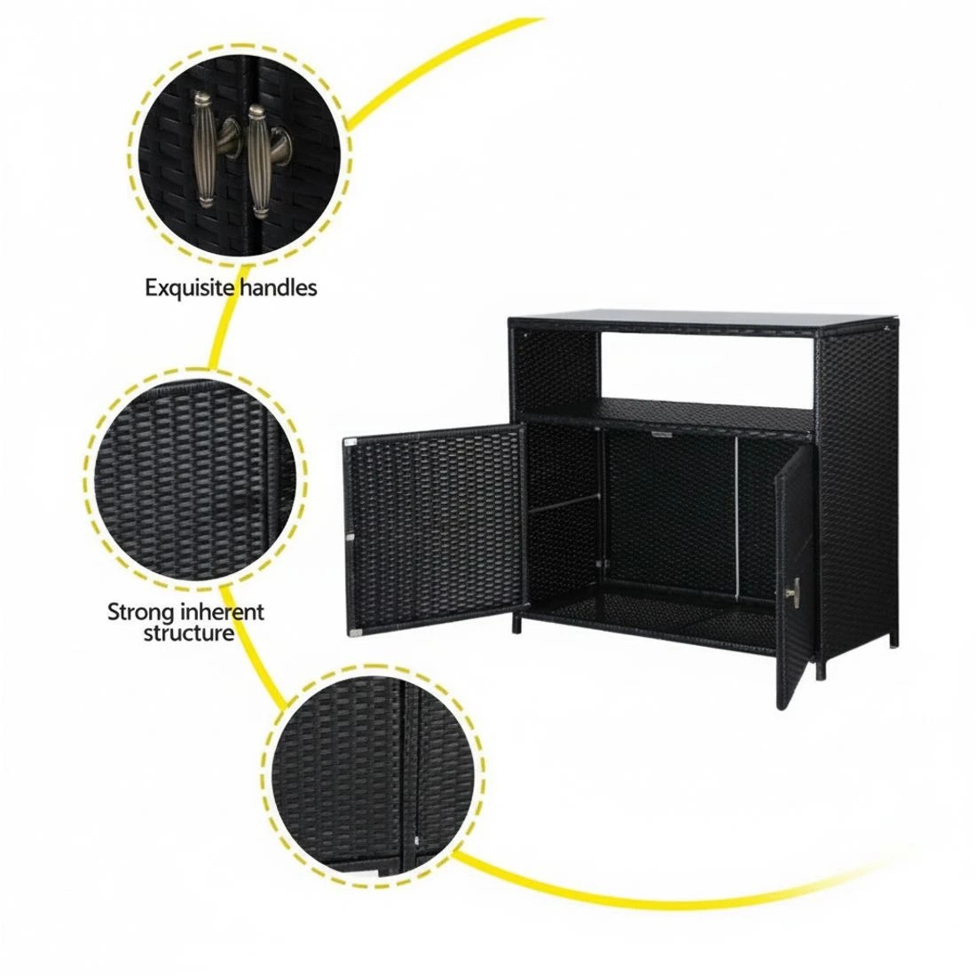 5 Gardeon Outdoor Storage Cabinet Box - Black, 5 of 5