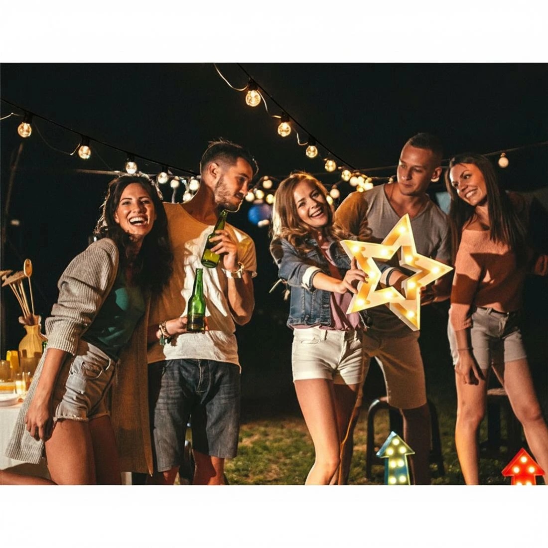 7 23m LED Festoon String Lights Outdoor Christmas Decorations Wedding Garden Party - Black, 7 of 7