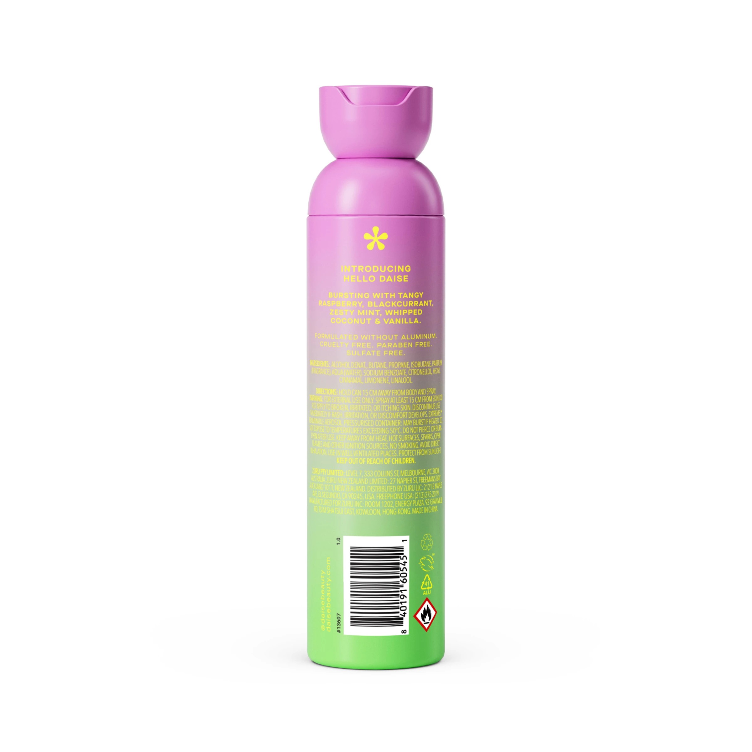 2 DAISE Hello All Body Spray and Deodorant 120ml - Raspberry and Mint, 2 of 6