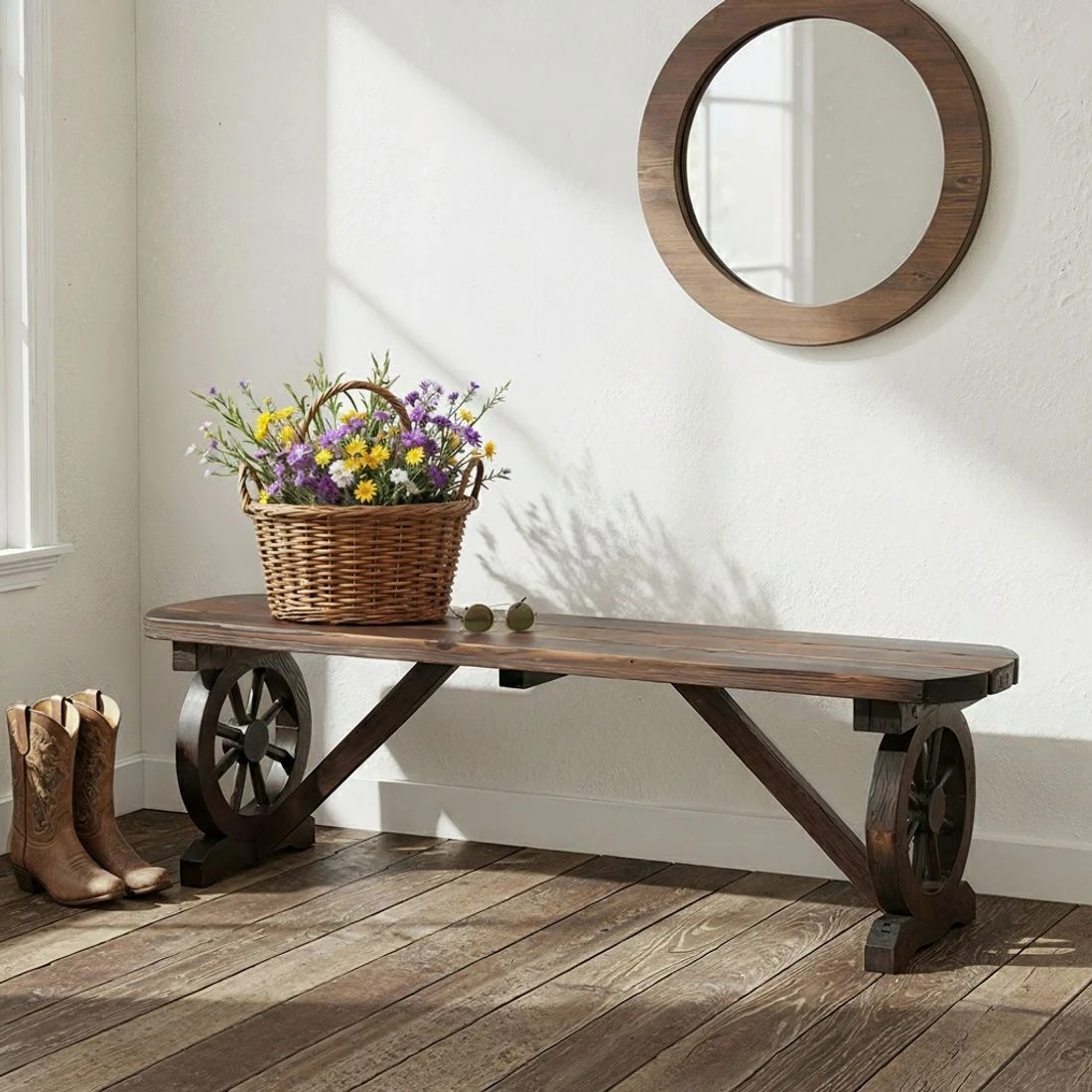 7 Gardeon Outdoor Garden Bench Seat Wooden Patio Furniture Wagon Dining Chair - Brown, 7 of 7