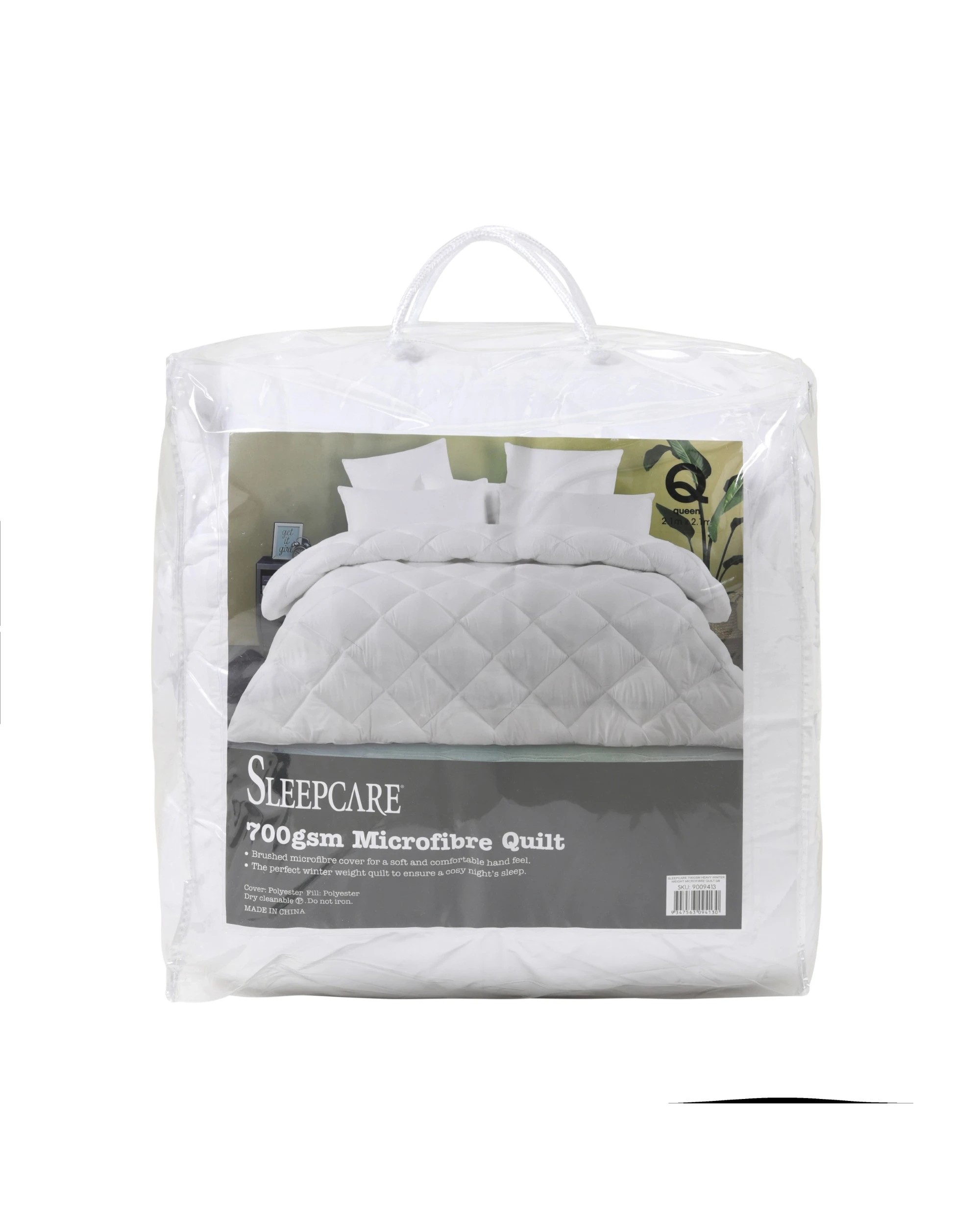 9 Sleepcare 700GSM Winterweight Microfibre Quilt - Queen Bed - White, 9 of 9