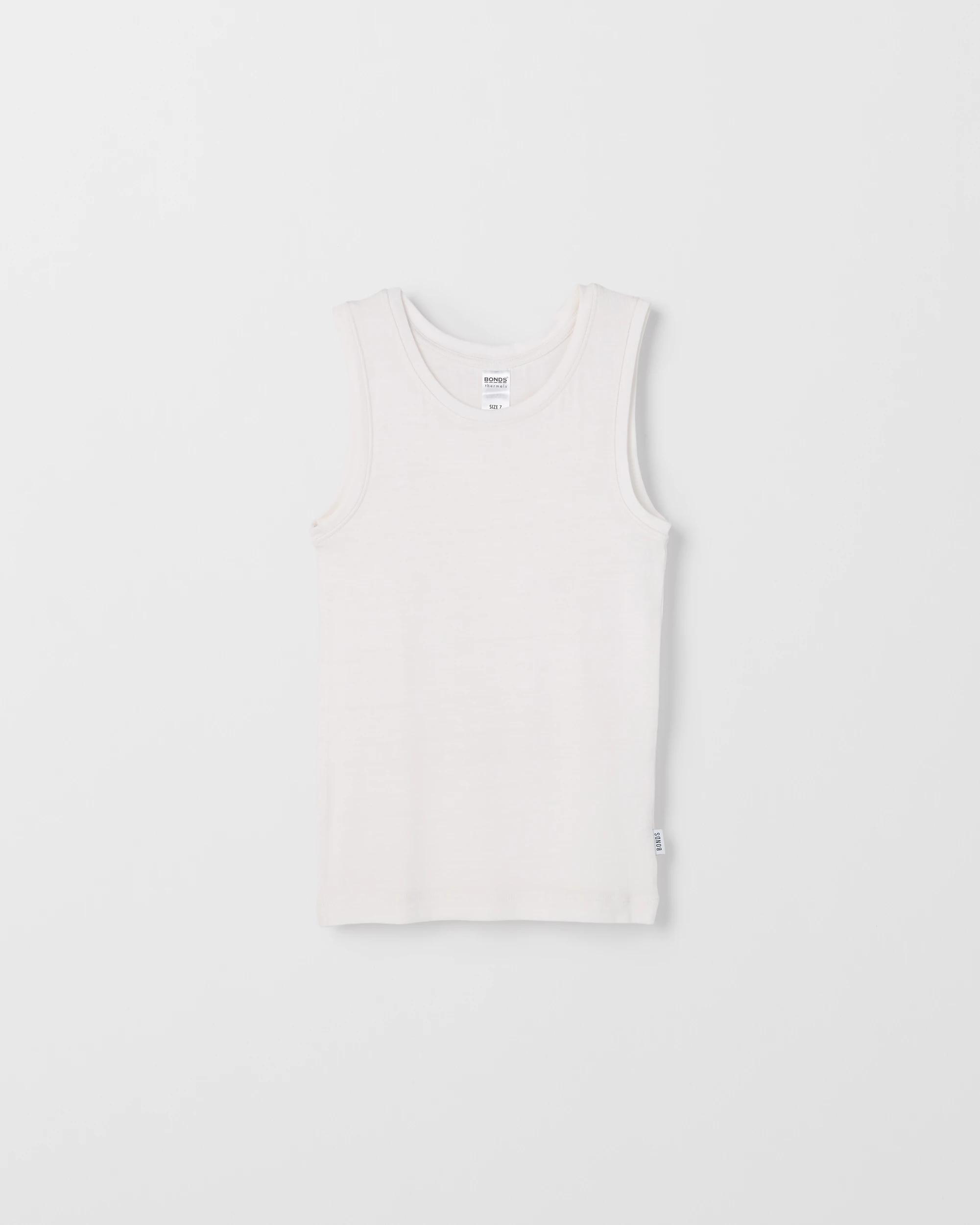 1 Bonds Kids Thermal Singlet Vest WHITE, 1 of 3