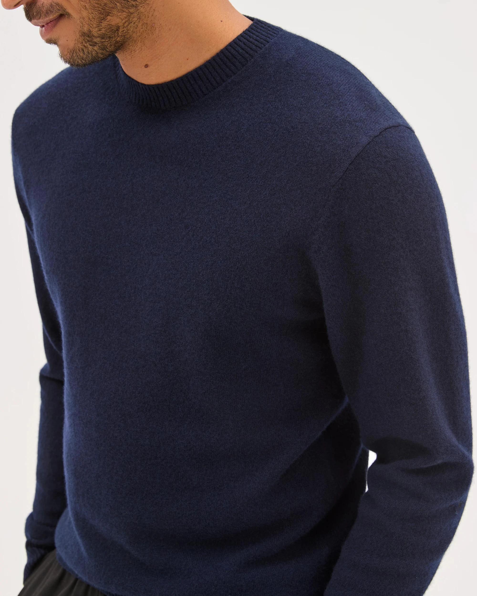 5 Preview Cashmere Crew Neck Knit Jumper DARK NAVY, 5 of 6