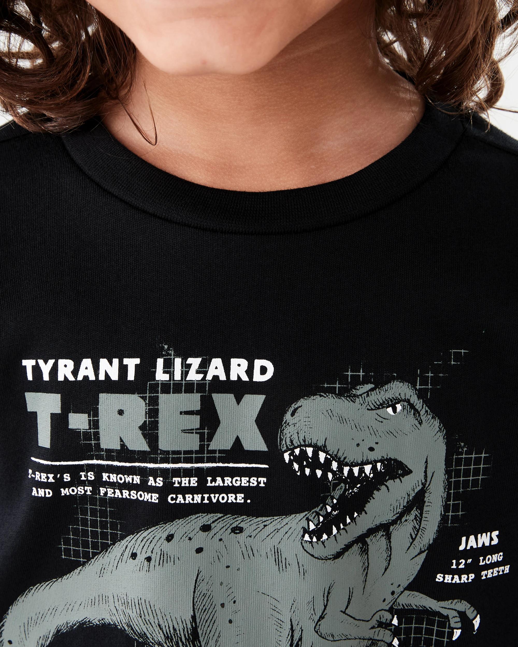 4 Long Sleeve Print T-shirt Blk Dino, 4 of 7