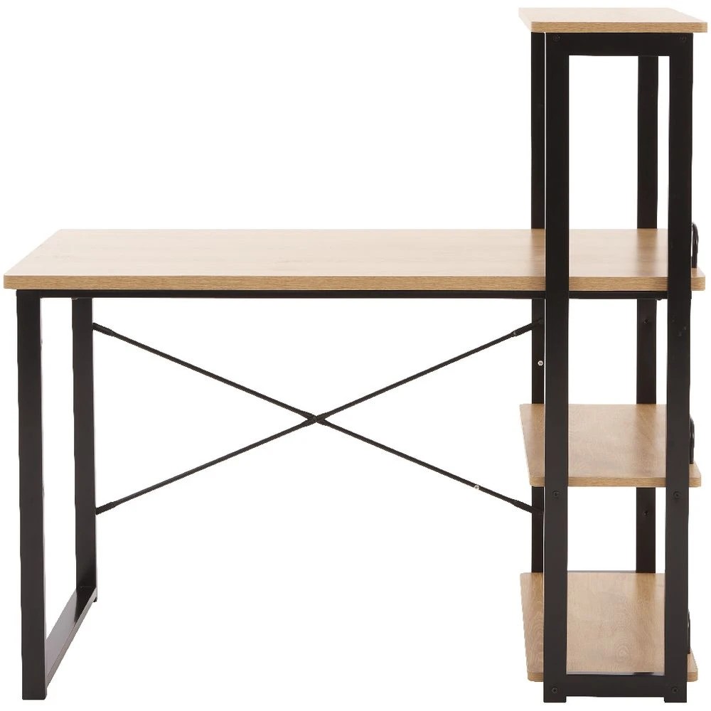 3 Otto Arundale Side Shelf Desk 1200mm Black/Oak Desks, Tables and Workstations, 3 of 8