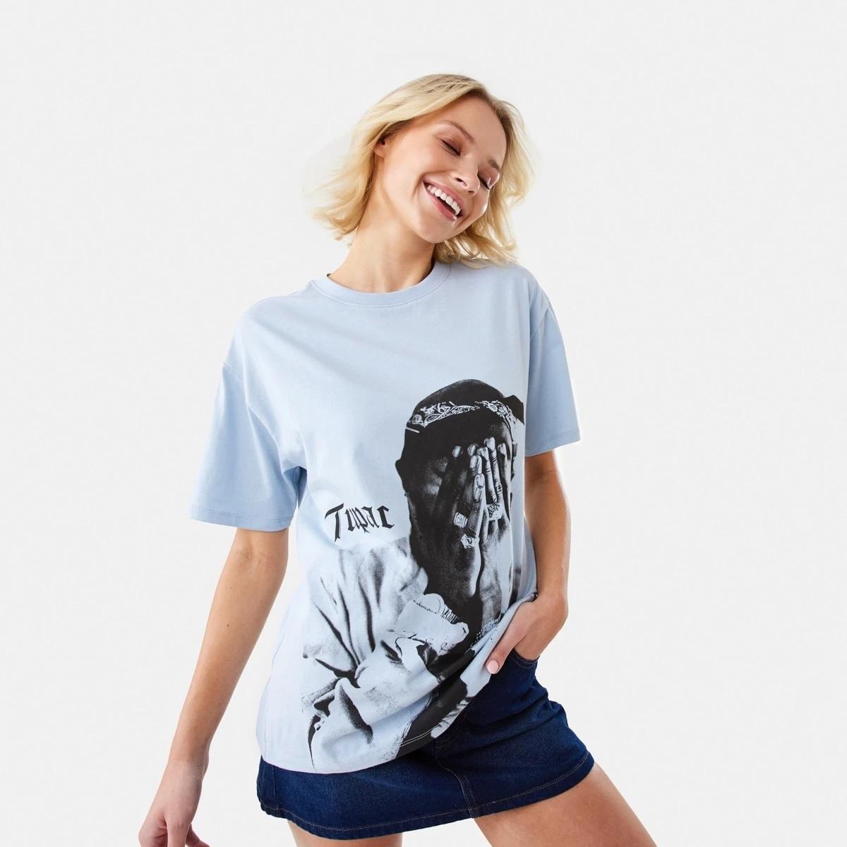 5 Tupac License Short Sleeve T-shirt TUPAC GRAY DAWN, 5 of 6