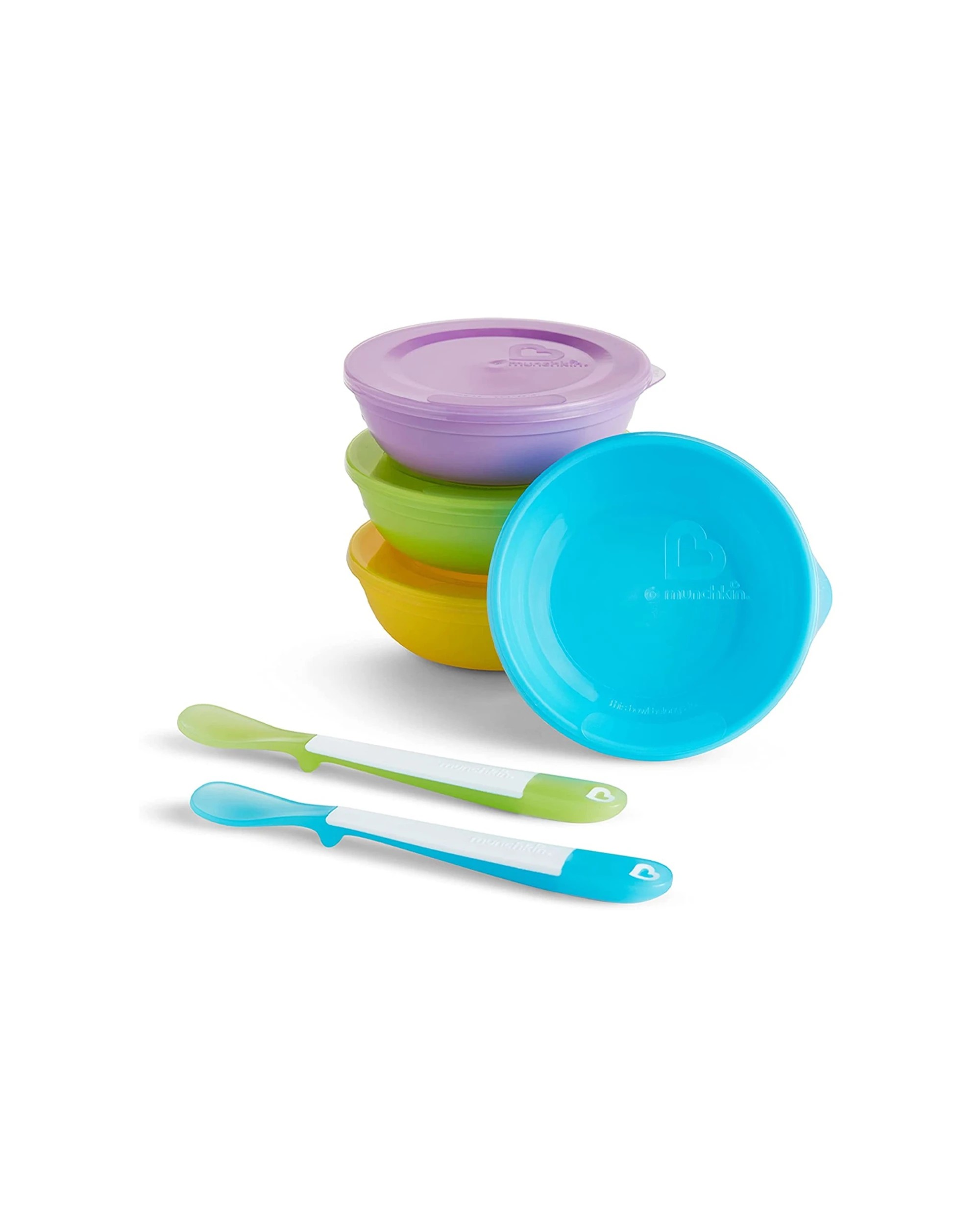 1 Munchkin Baby Love-A-Bowls Cutlery Set 10pc 4m Plus Spill-Proof Leak-Proof - Multi, 1 of 4