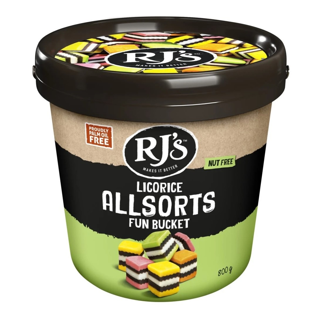 1 RJ's Licorice Allsorts Fun Bucket 800g, 1 of 1