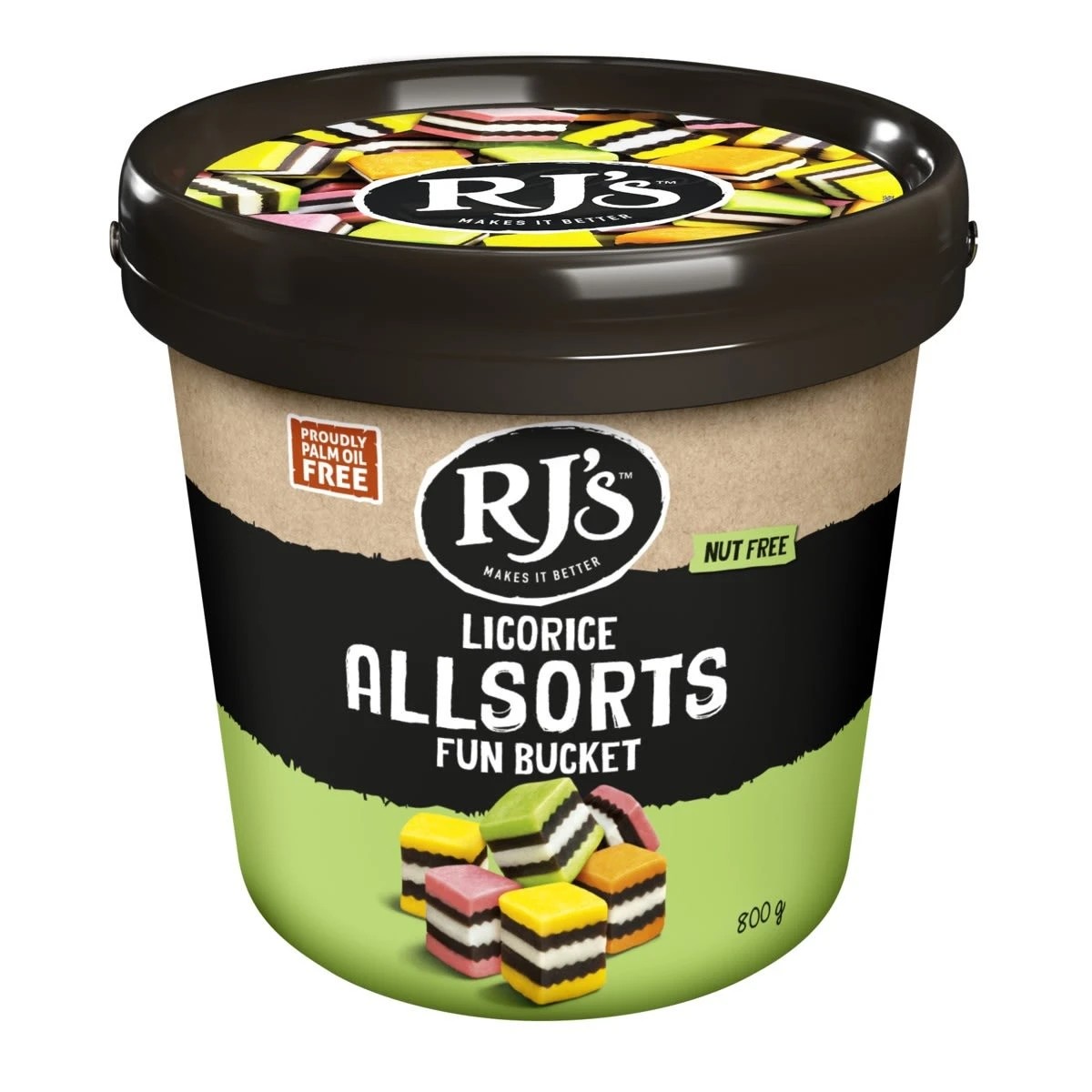 1 RJ's Licorice Allsorts Fun Bucket 800g, 1 of 1