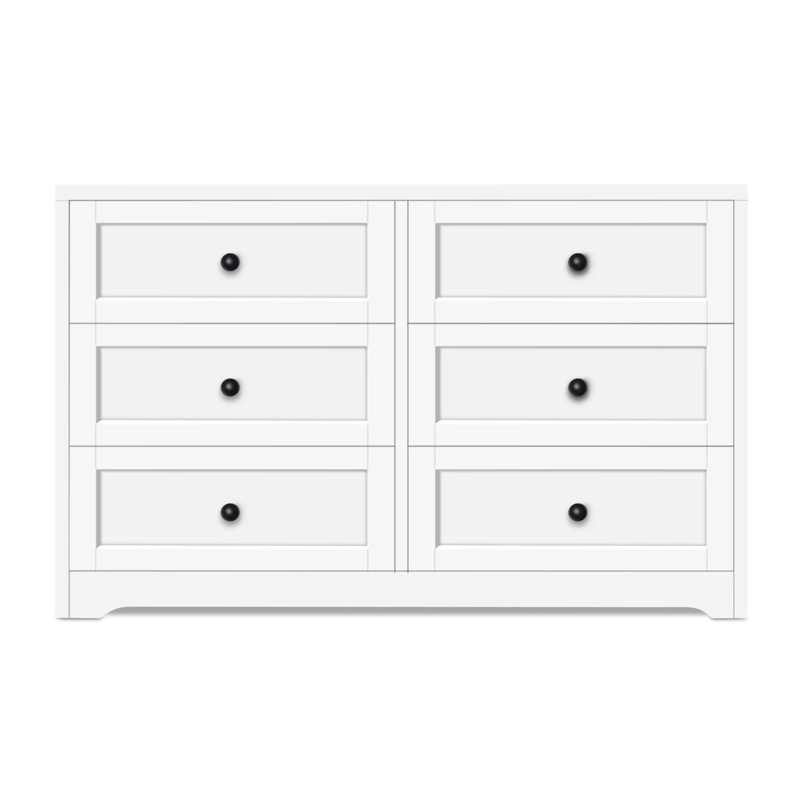 5 Alfordson 6 Chest of Drawers Hamptons Storage Cabinet Dresser Tallboy - White, 5 of 8