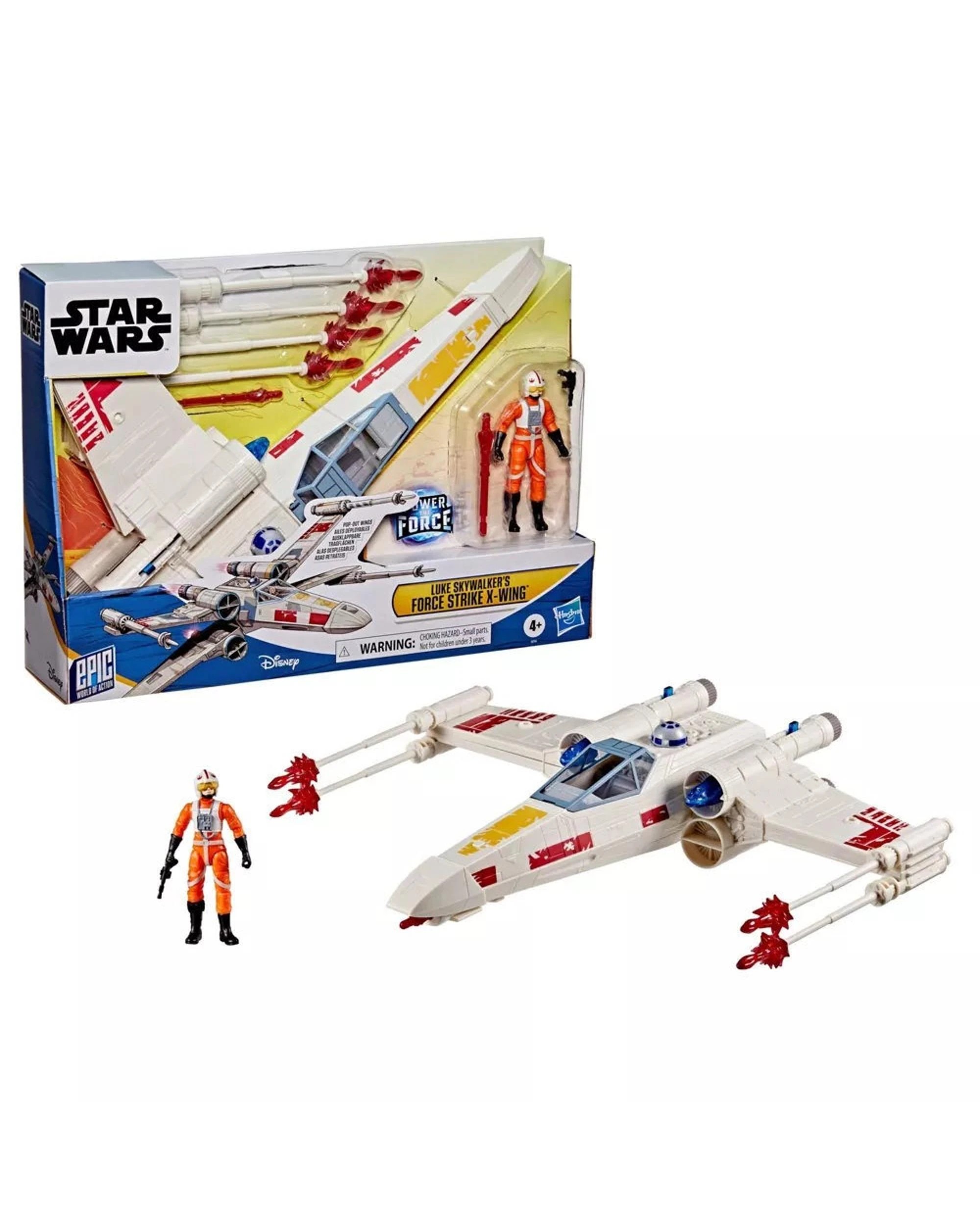 1 Star Wars Epic World of Action Power the Force Luke Skywalker's Force Strike X-Wing Action Figure Set, 1 of 5