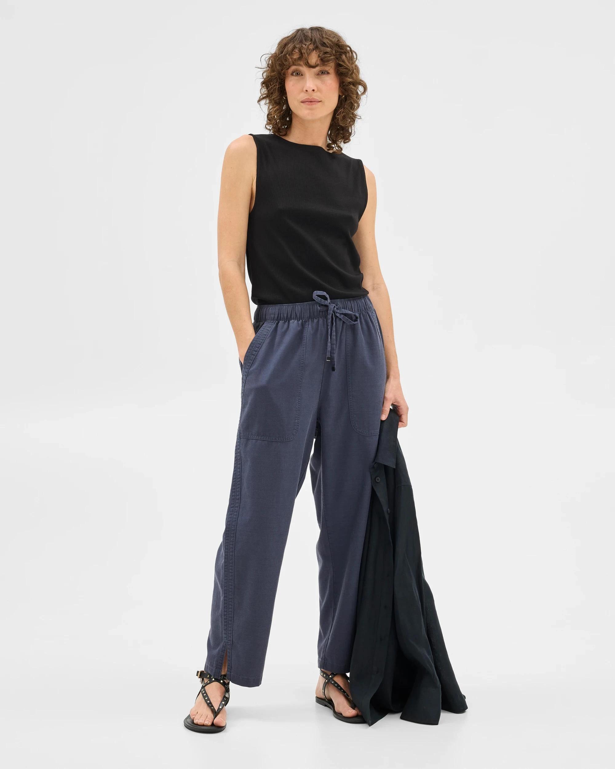 1 Target Straight Slub Pants GRAPHITE, 1 of 7