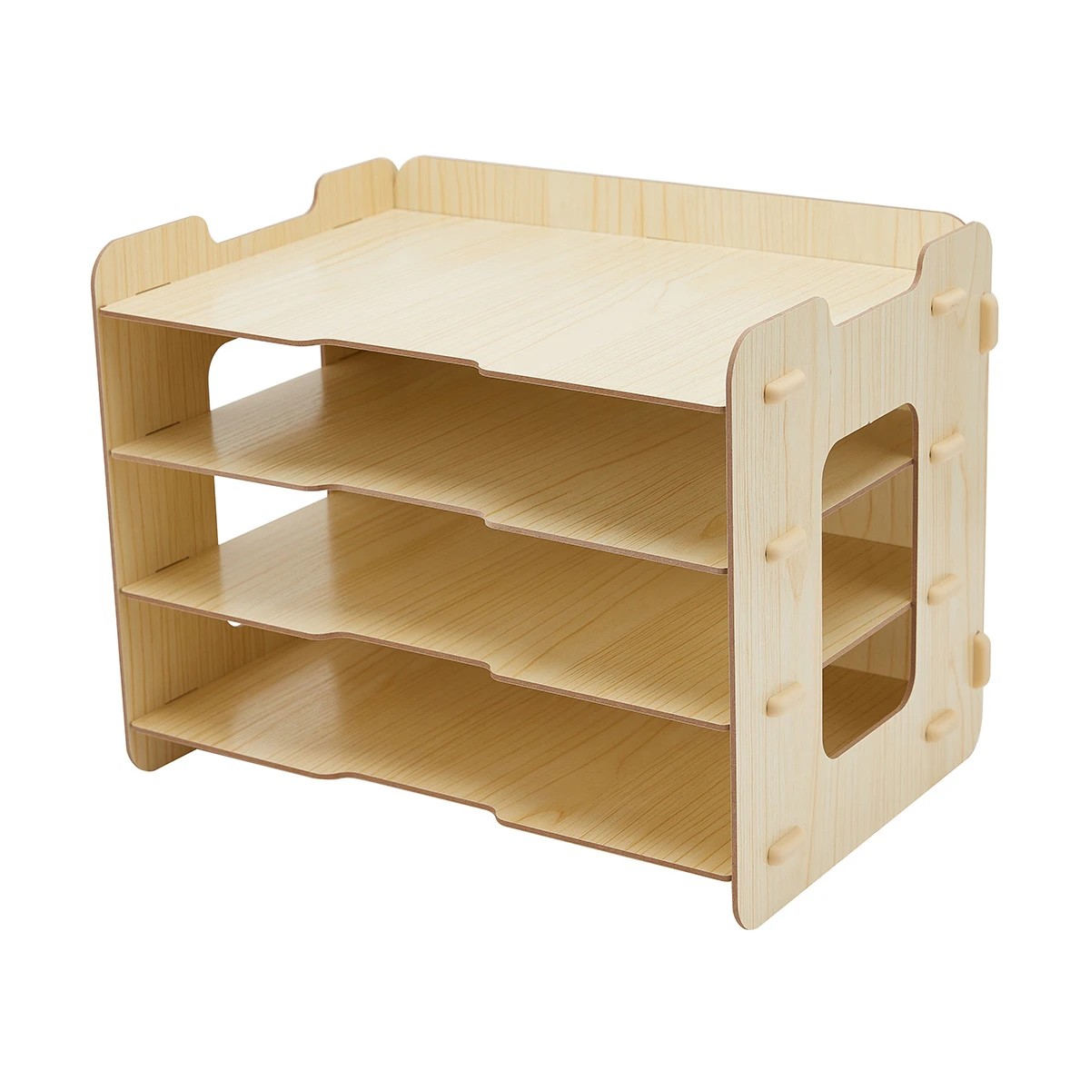 1 Shelf Desk Organiser - Wood Look, 1 of 9