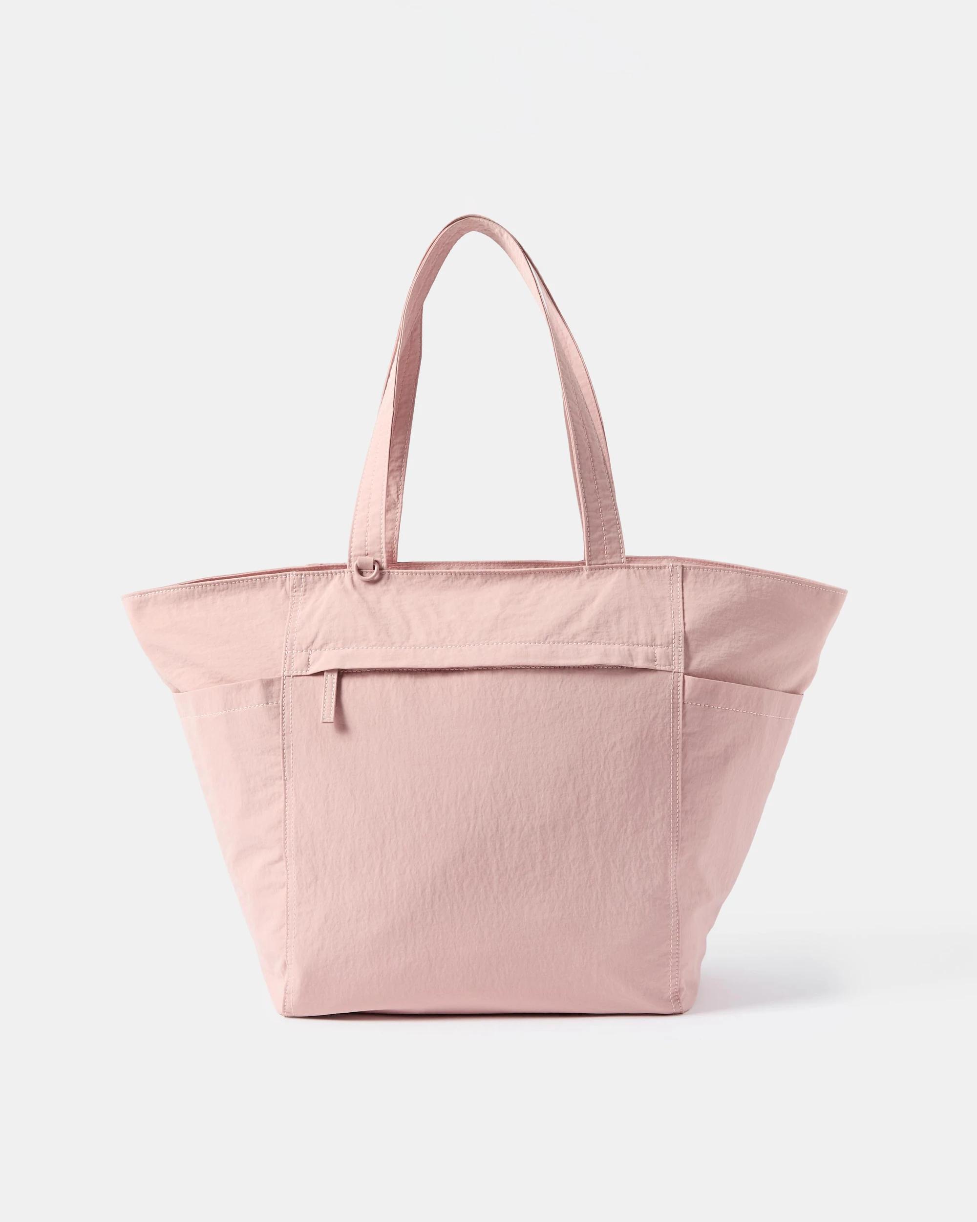 1 Large Nylon Pocket Tote Dsty Pink, 1 of 4