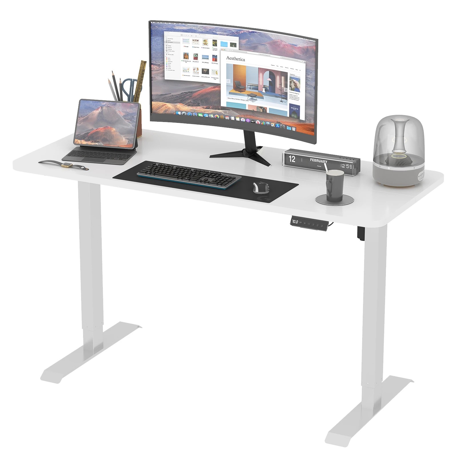 1 Advwin Electric Standing Desk Height Adjustable - White, 1 of 4