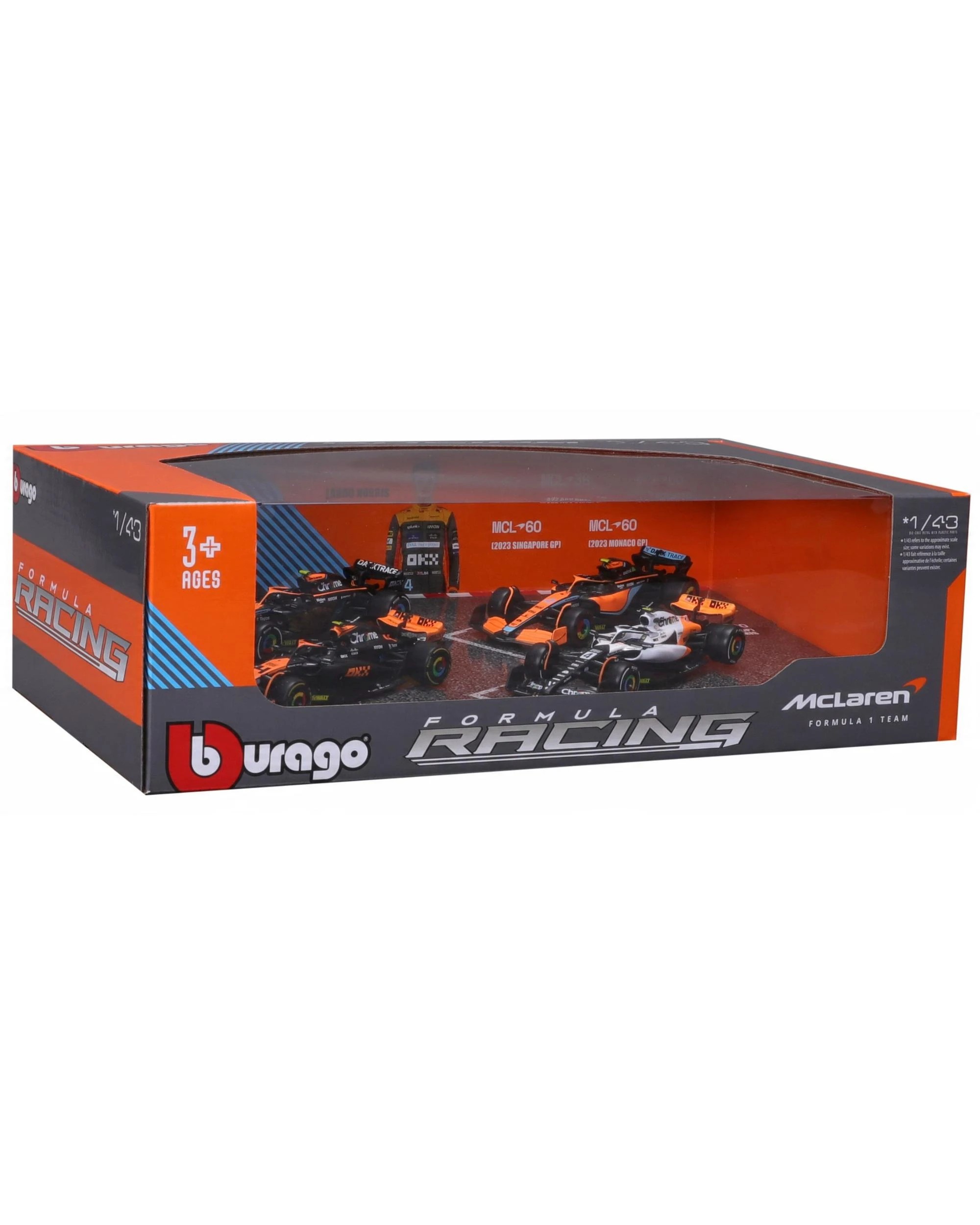 2 F1 2022-2023 McLaren MCL36 & MCL60 #4 Lando Norris Highlights 1:43 Scale Diecast Gift Pack, 2 of 4