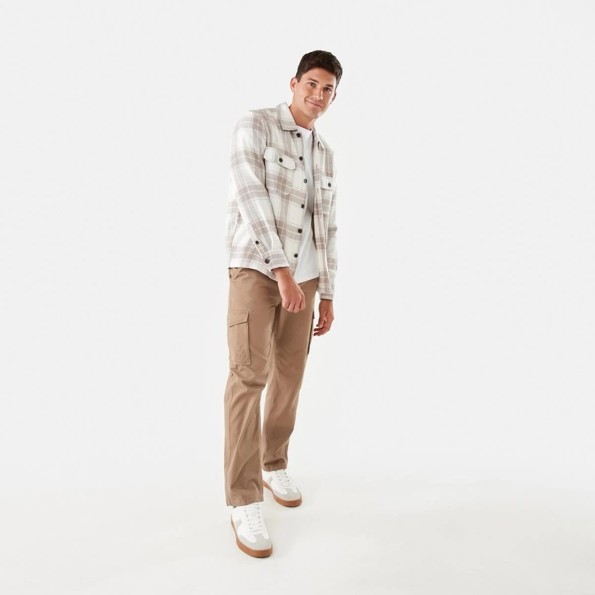 2 Long Sleeve Check Overshirt Bge Check, 2 of 7