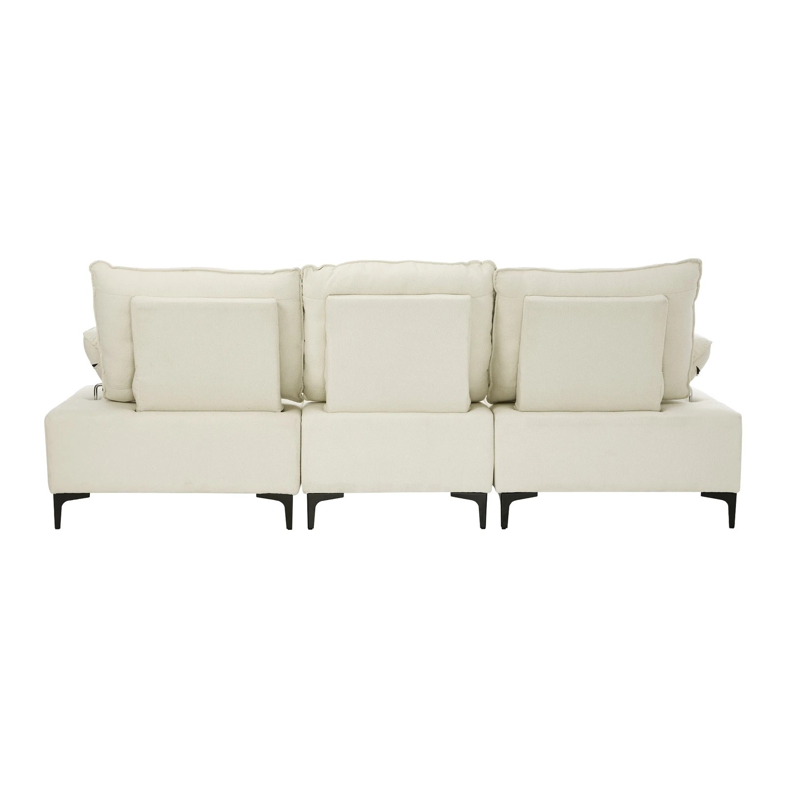 8 Oikiture 4 Seater Chenille Modular Sofa Couch Ottoman - Beige, 8 of 10