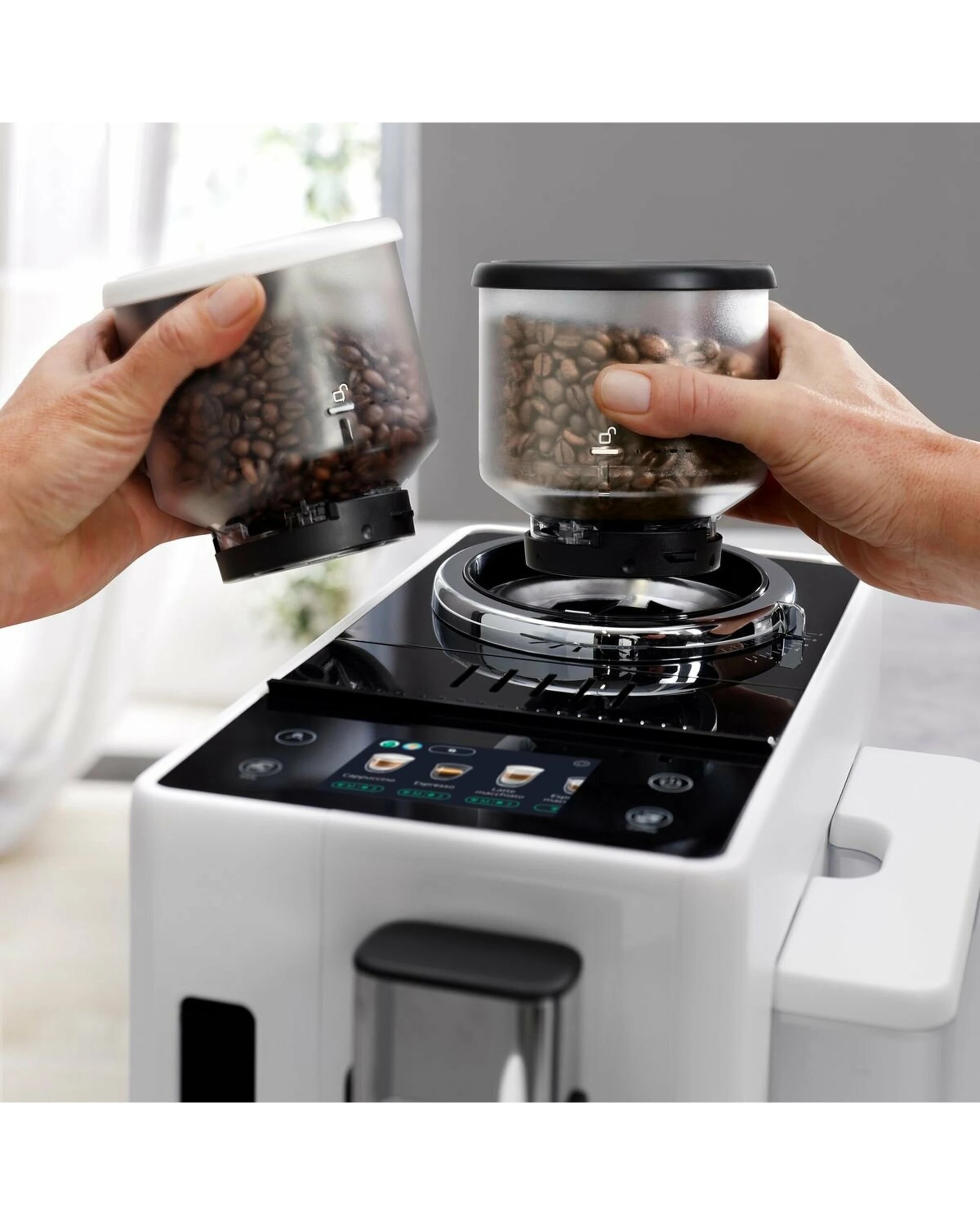 3 DeLonghi Rivelia Fully Automatic Coffee Machine - White - WHITE, 3 of 5