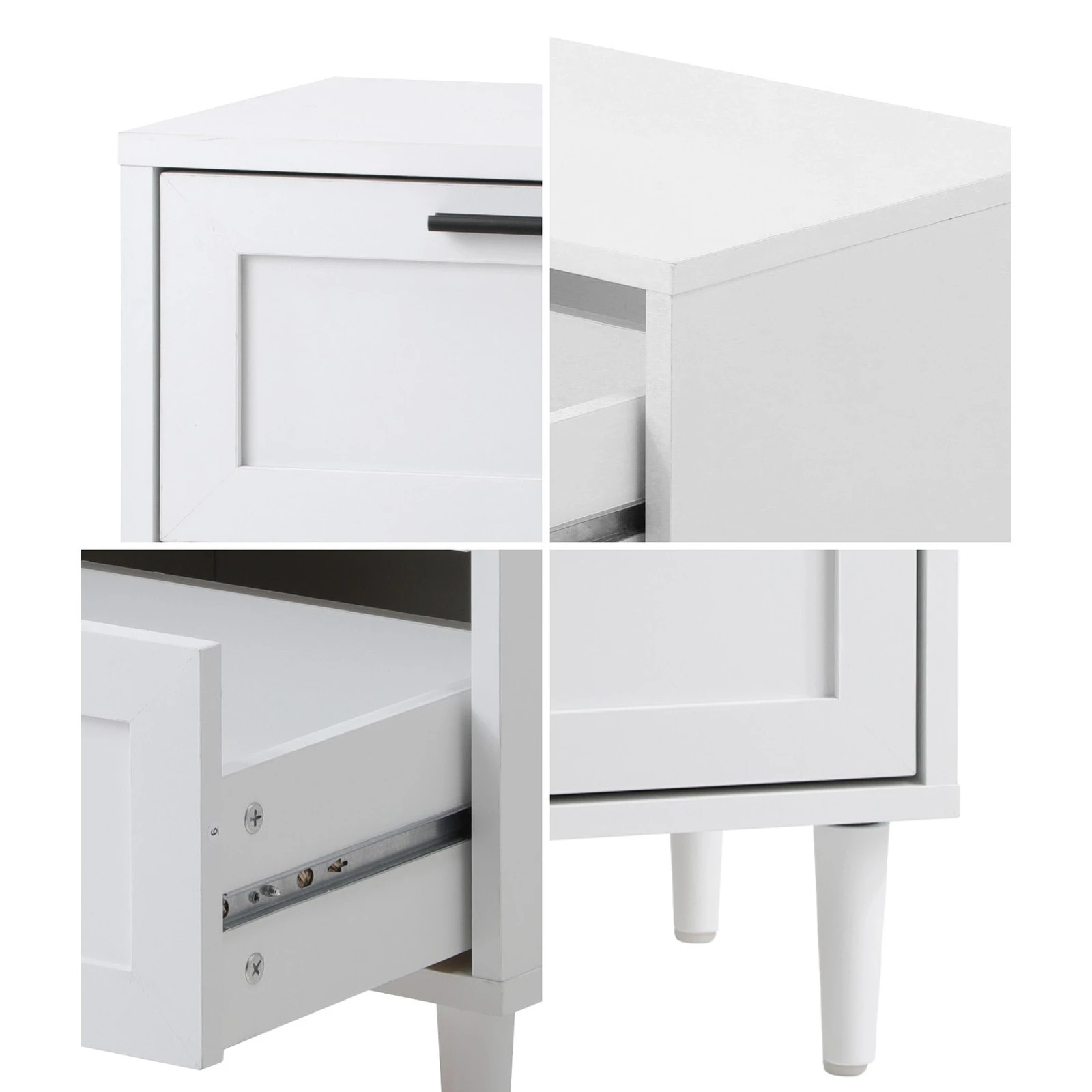 4 Oikiture Bedside Table Nightstand 2 Drawers Side End Table Storage
 - White, 4 of 10