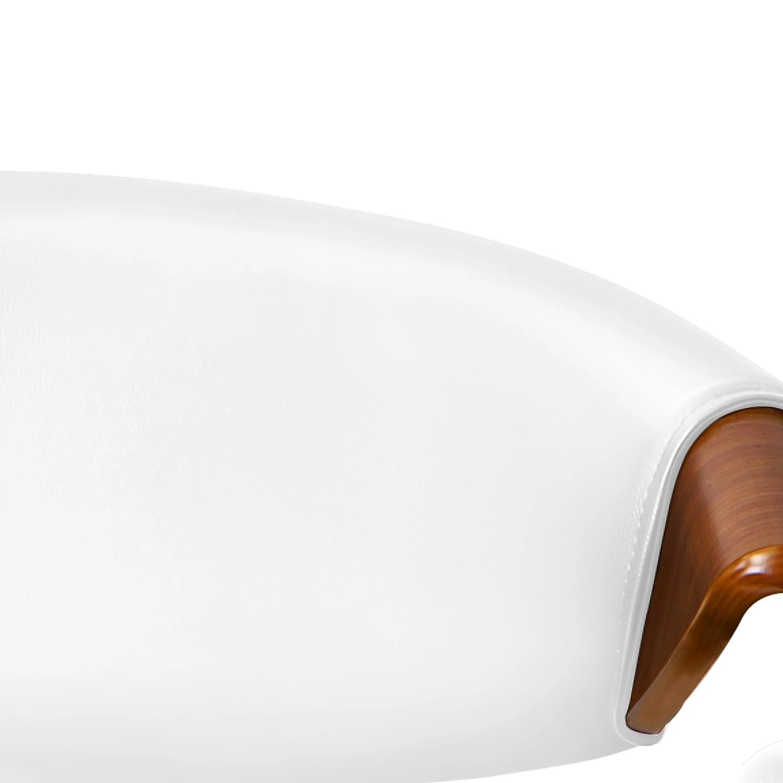 6 Alfordson 1x Bar Stool Kitchen Swivel Chair Wooden Leather Trice - White, 6 of 10