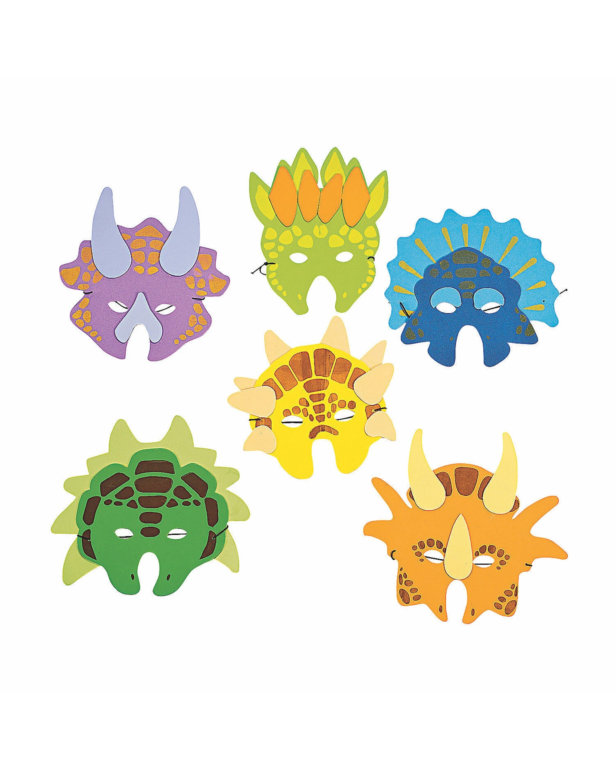 1 Partyrama Foam Dinosaur Masks Pack of 12, 1 of 1
