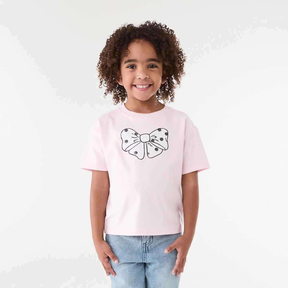 1 Short Sleeve Sequin T-shirt MAGICAL BOW BALLERINA, 1 of 6