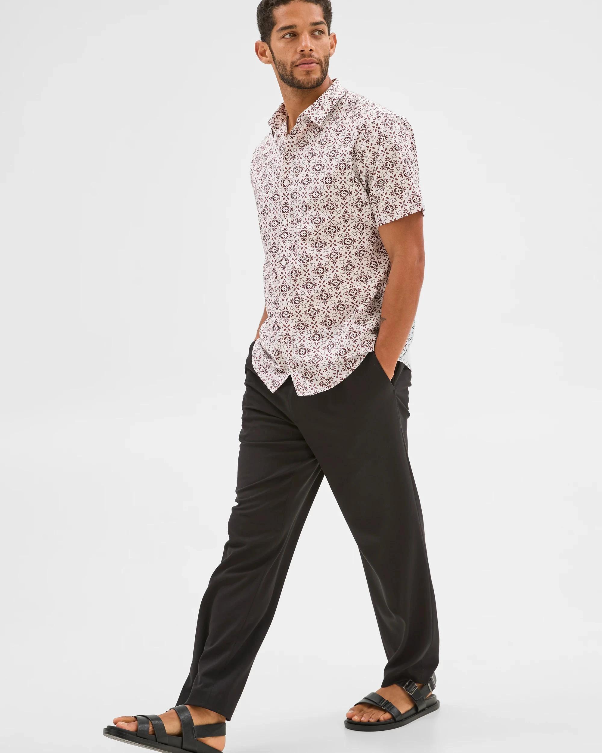 4 Australian Cotton Short Sleeve Shirt - Preview RED TILE, 4 of 6