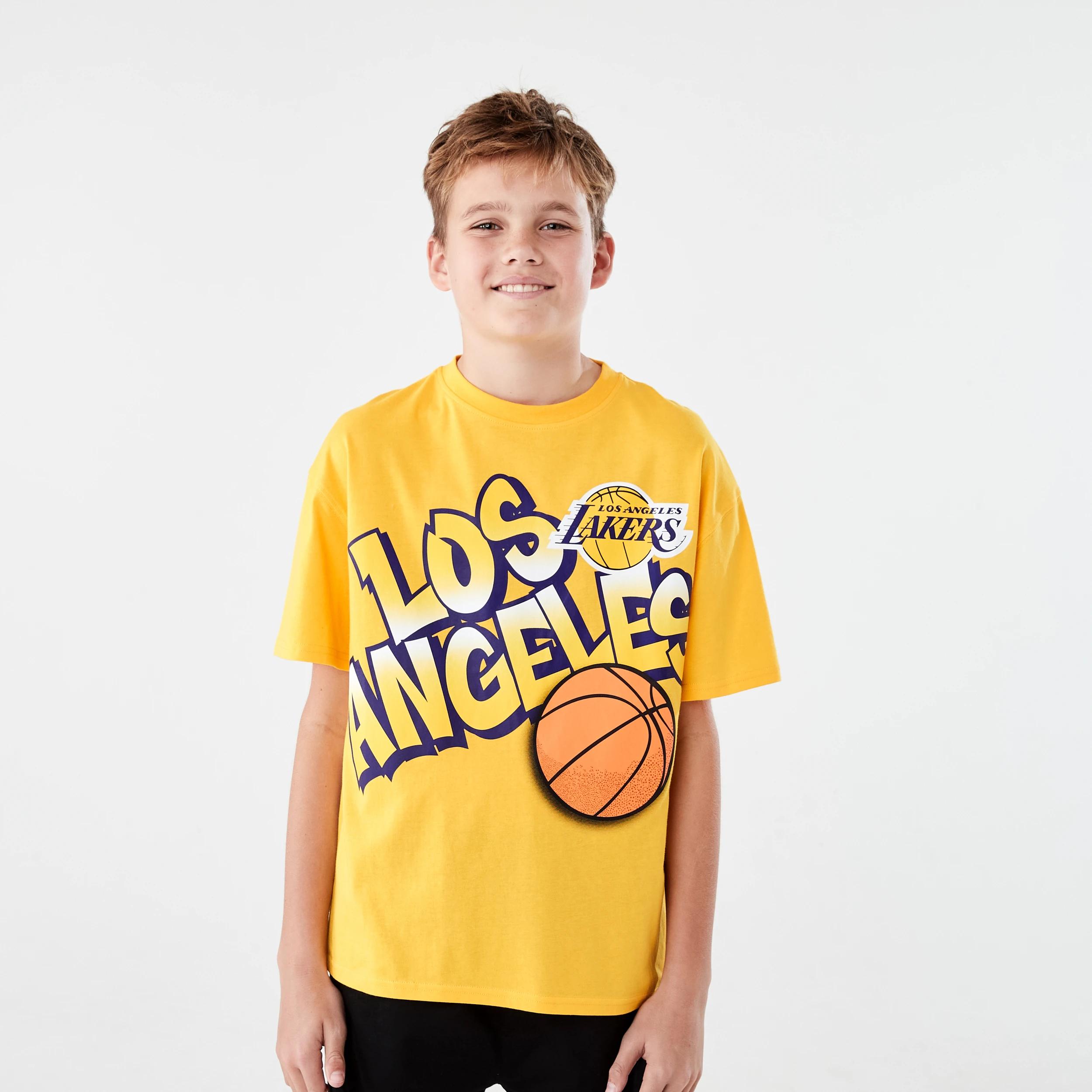 1 Official NBA Kids T-shirt YELLOW LAKERS TEE, 1 of 7