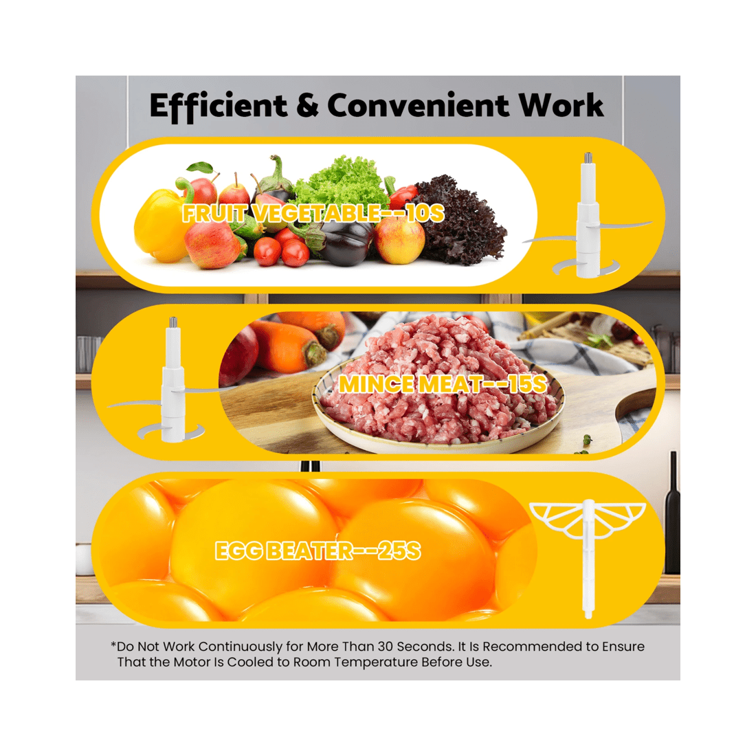 3 Advwin Electric Chopper, 3l Food Processor With 4 Sharp Blades, 500w Meat Grinder For Veg/meat/egg, 3 of 9