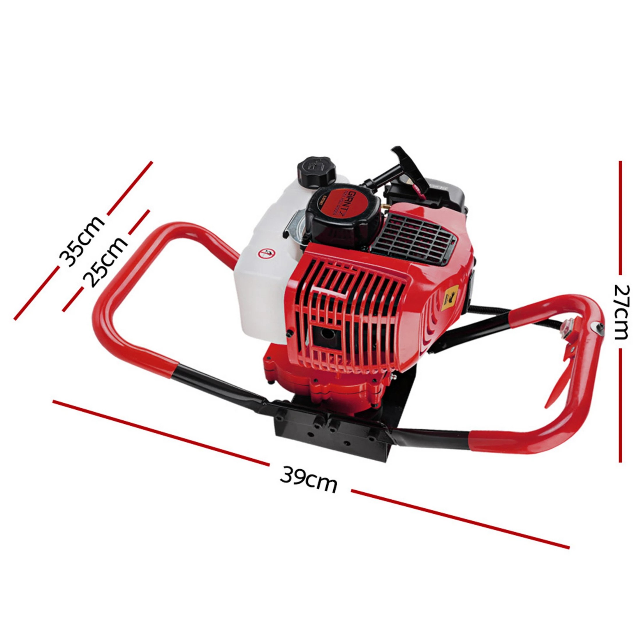 3 Giantz Post Hole Digger Motor Only Petrol Engine - Red, 3 of 5