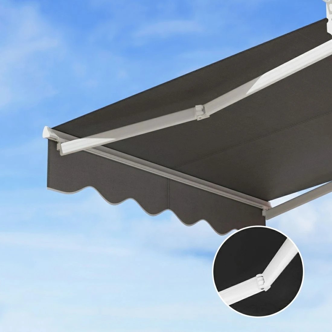 4 Instahut Retractable Folding Arm Awning Motorised Sunshade 2Mx1.5M - Grey, 4 of 6