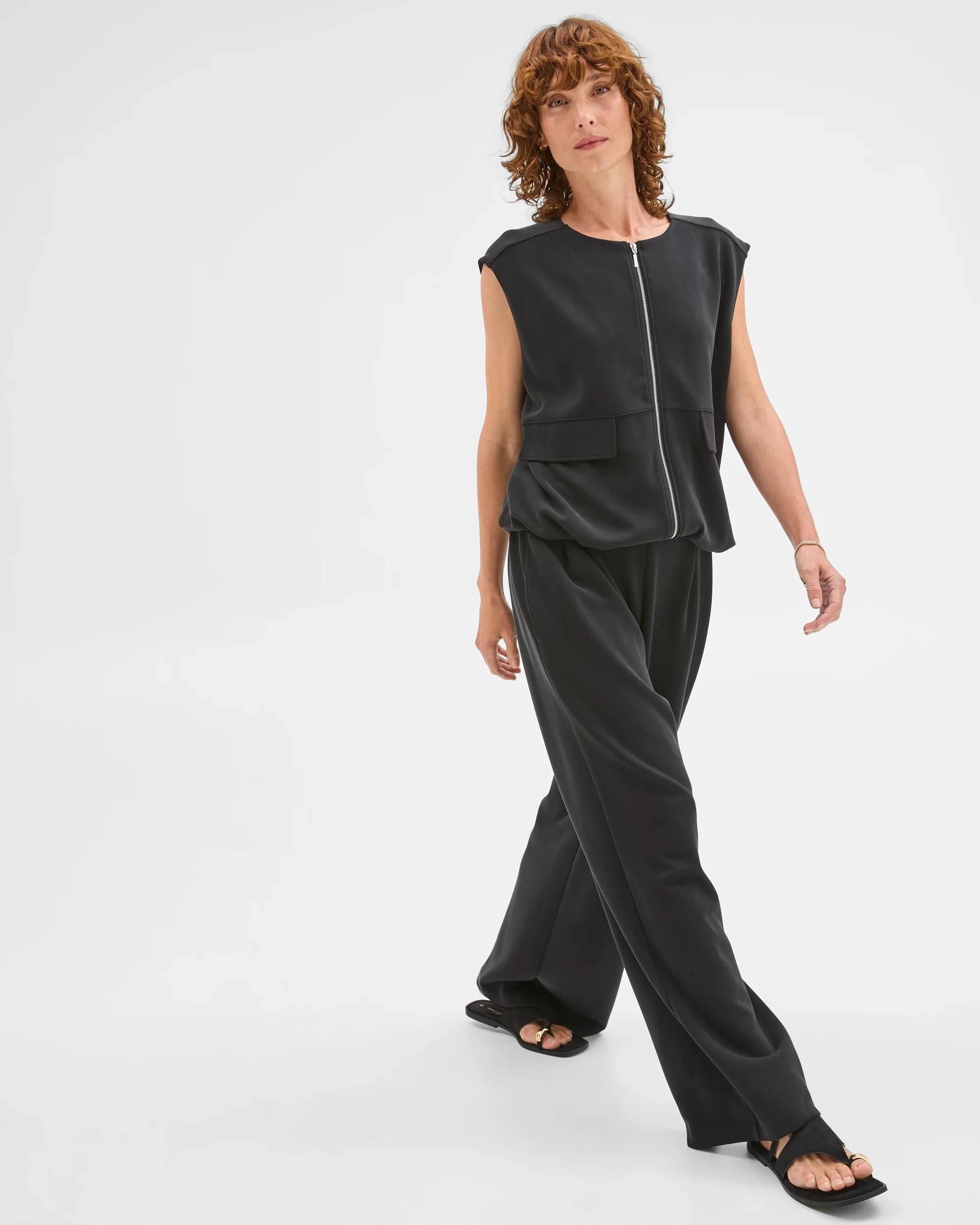 4 Target Woman Suede Touch Sleeveless Zip Through Vest WASHED BLACK, 4 of 6