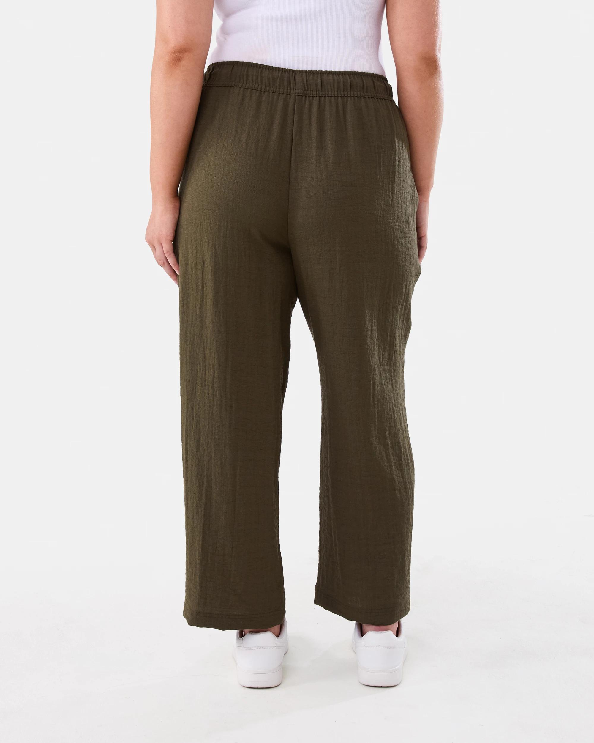 3 Tie Waist Patch Pocket Pants Deep Olive, 3 of 5