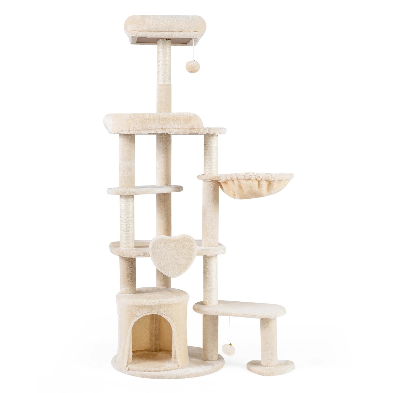 1 Costway Large Multi-Level Cat Tree Cat Tower w/Sisal Scratching Posts, 1 of 5