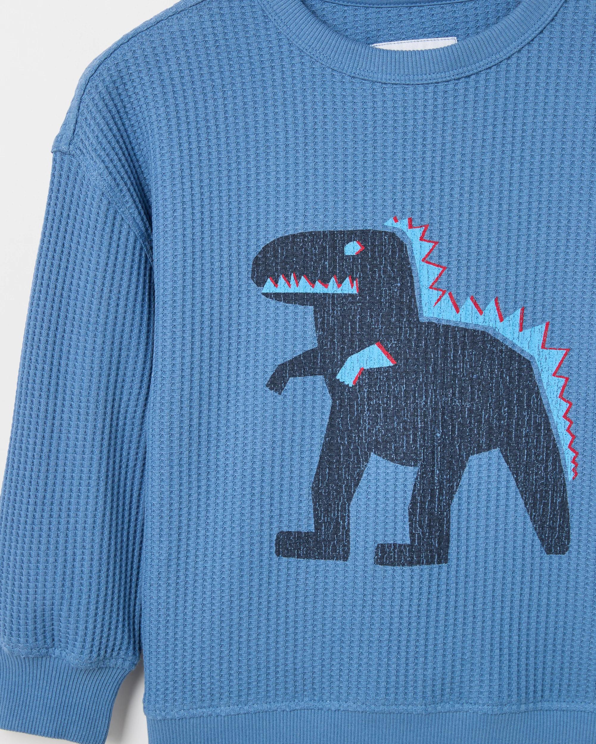 5 Target Kids Australian Cotton Long Sleeve Oversized Waffle T-Shirt BLUE, 5 of 5