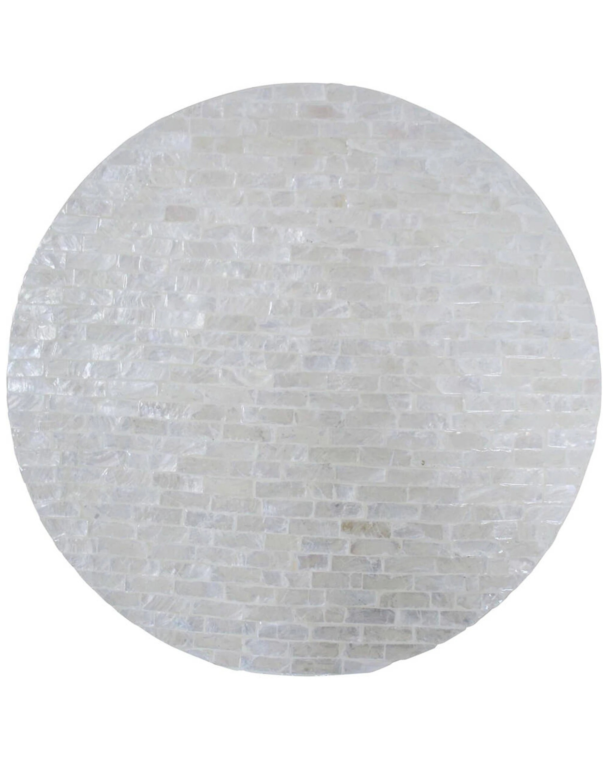 2 Lvd Stool Round Table Capiz/matchstick Home/lounge Display Decor 35x47cm White
 - White, 2 of 3