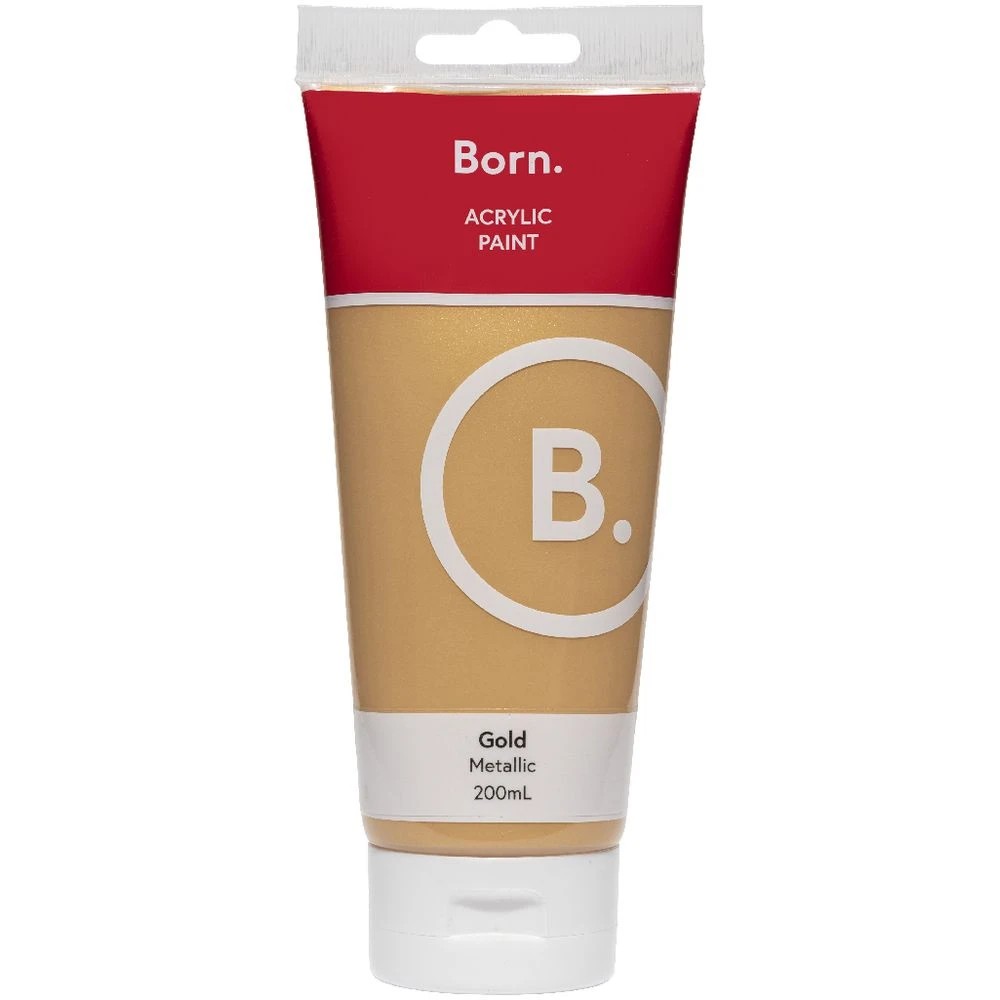 2 Born Acrylic Paint 200mL Metallic Gold, 2 of 3