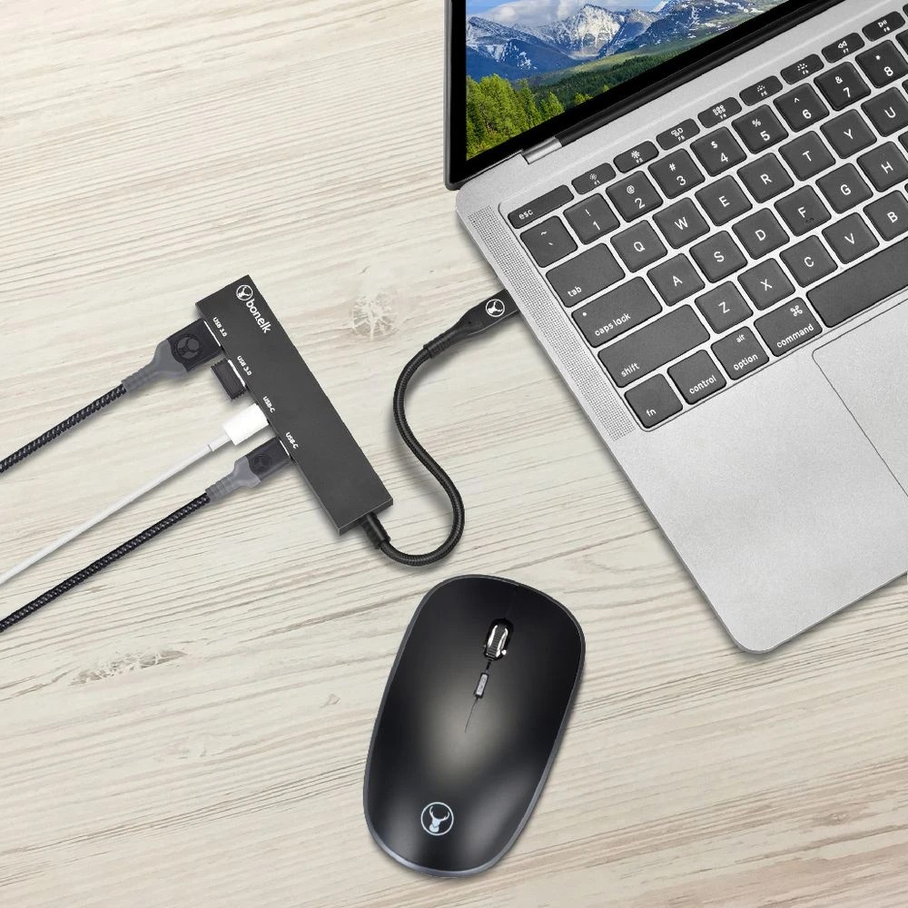6 Bonelk Long-Life USB-C to USB-C/A 4 Port Slim Hub Space Black, 6 of 6
