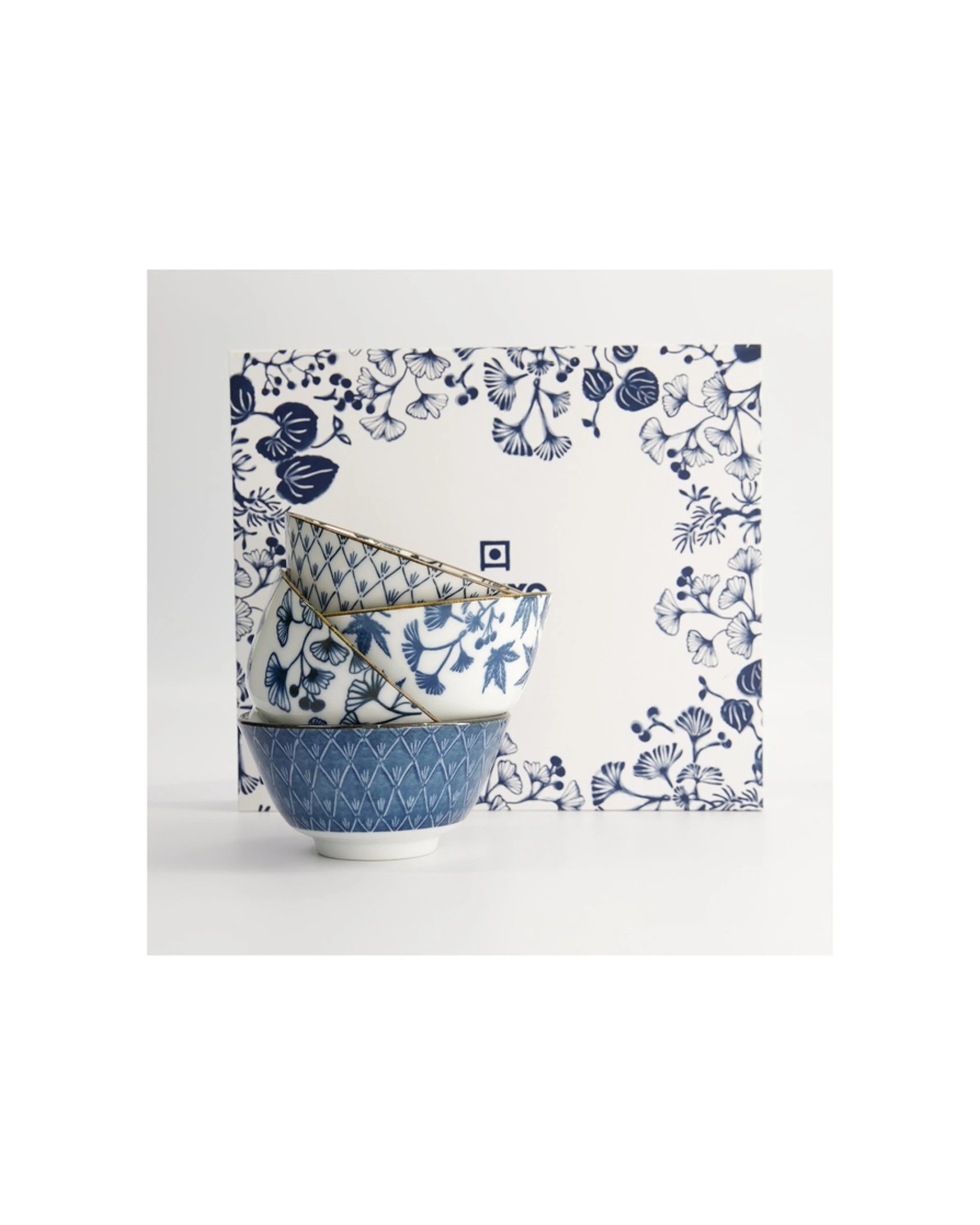 7 Tokyo Design 4pc Studio Flora Japonica Rice Bowl Set 12cm Mixed, 7 of 7