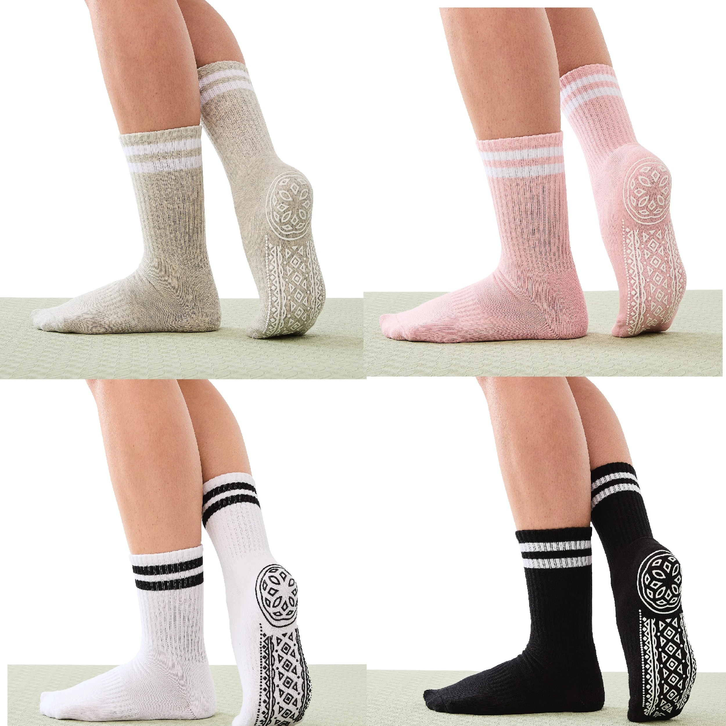 1 2 Pack Yoga Crew Socks - Assorted, 1 of 4