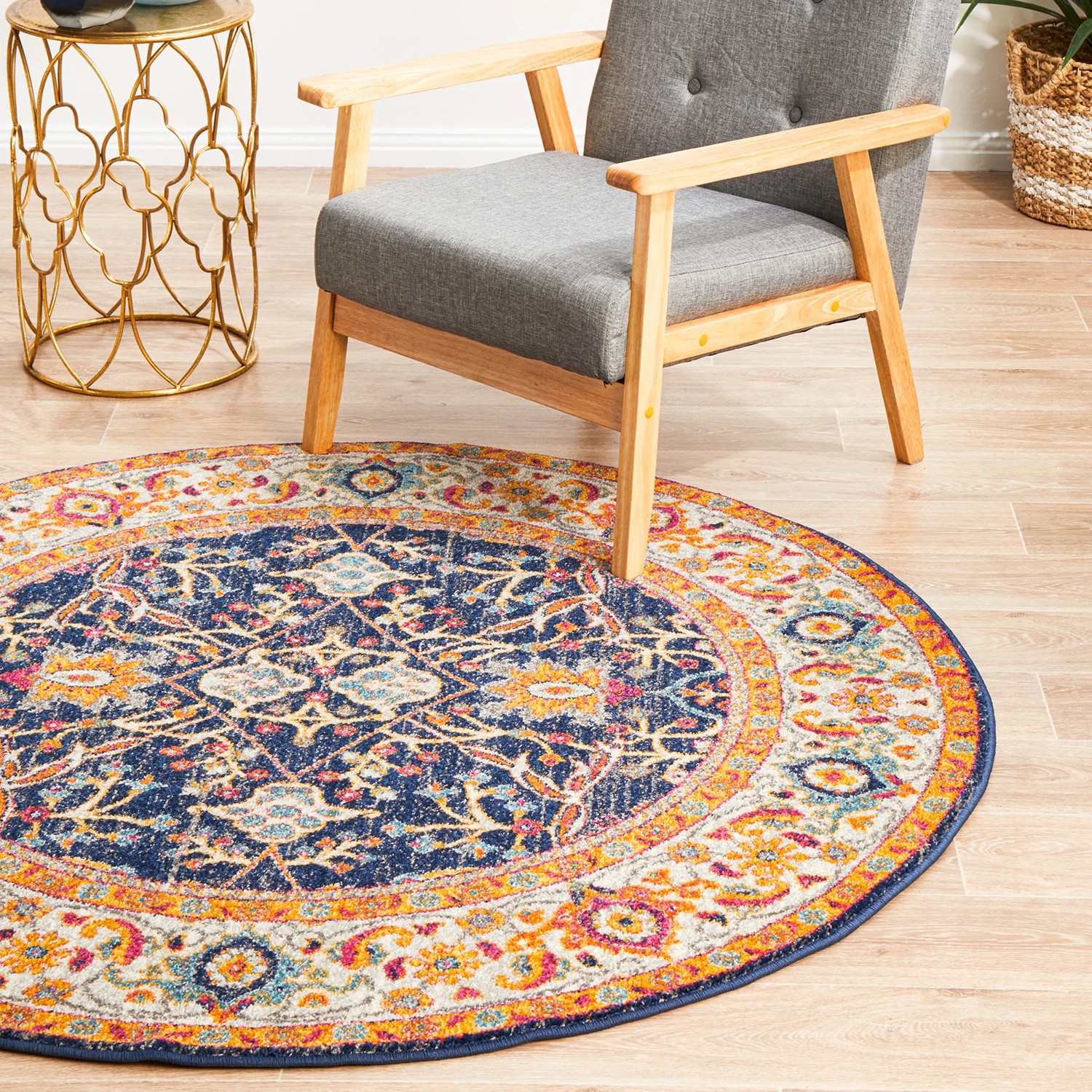 2 Common Ground Rugs Encore 262 200x200cm Round - Medium Pet Friendly Rug - Multi, 2 of 8