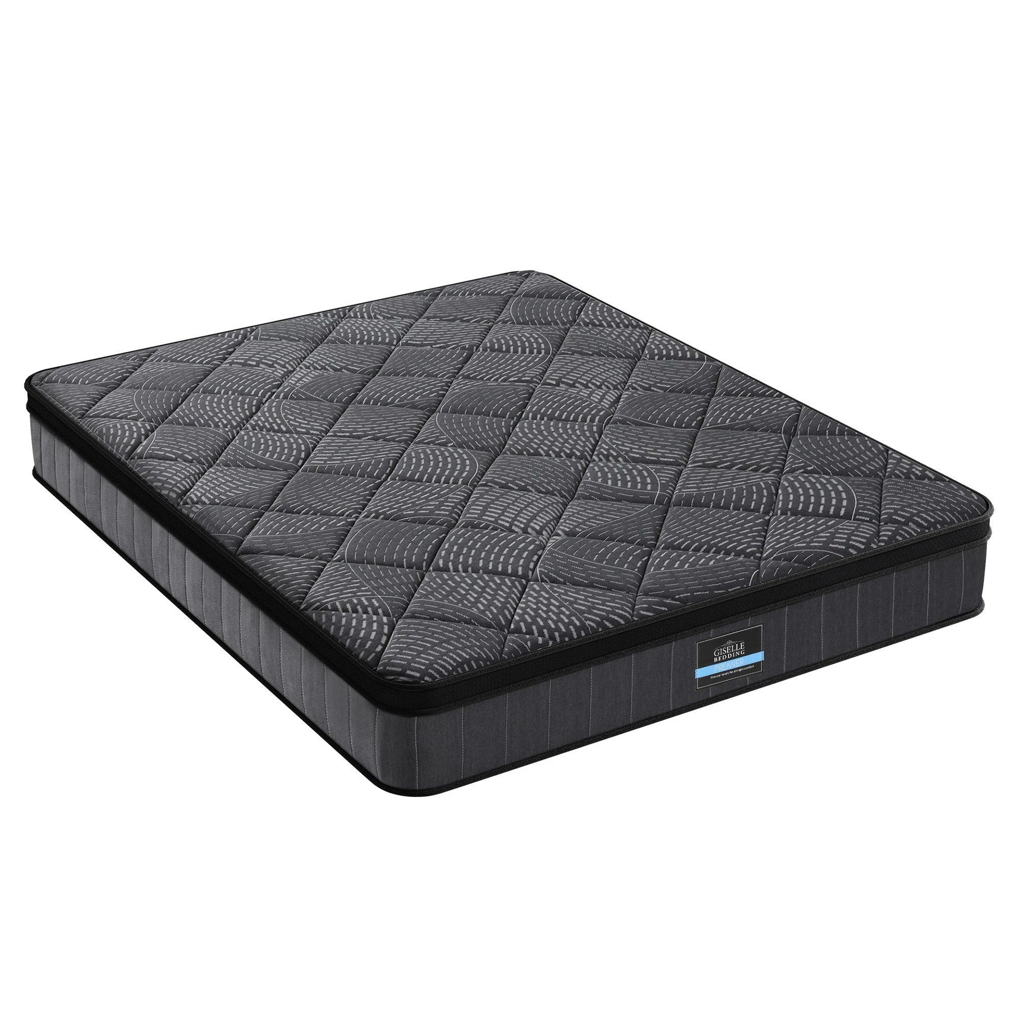 3 Giselle Bedding Queen Mattress 25cm Pocket Spring Latex Euro Top Medium Firm - Queen Bed - Black, 3 of 3