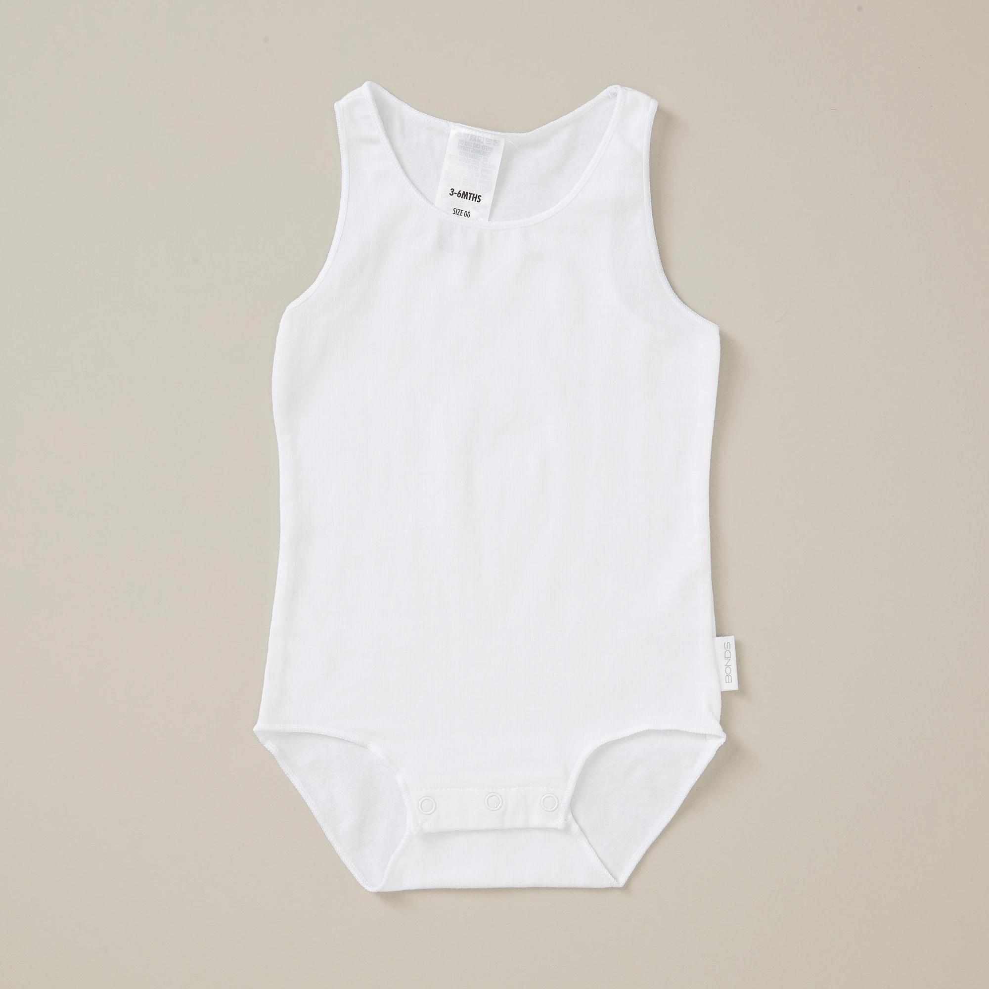 3 Bonds Baby Wonderbodies Singletsuits’ 2 Pack WHITE, 3 of 4