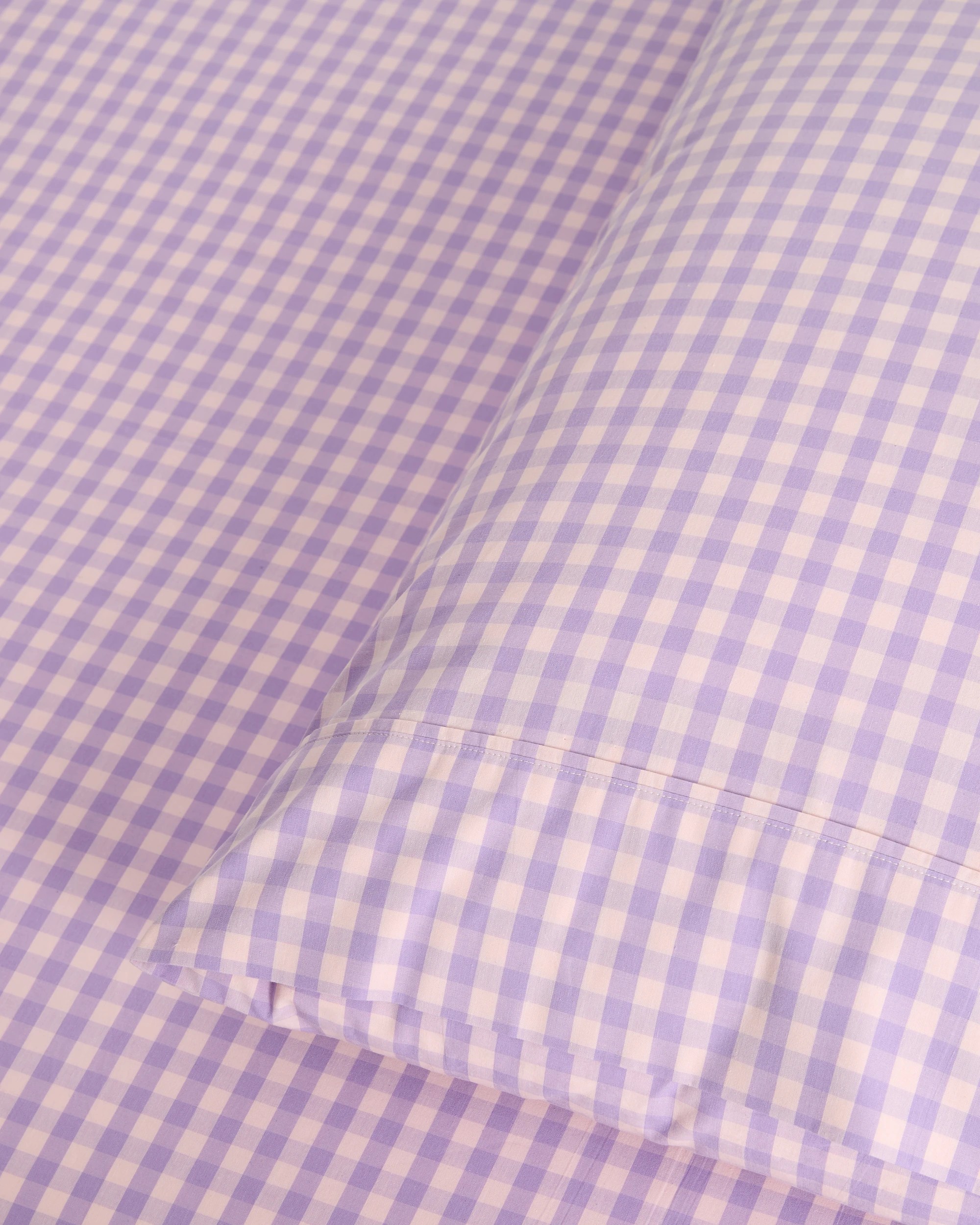 3 Target Grayson Gingham Australian Cotton Fitted Sheet Set - Double Bed - Purple, 3 of 5