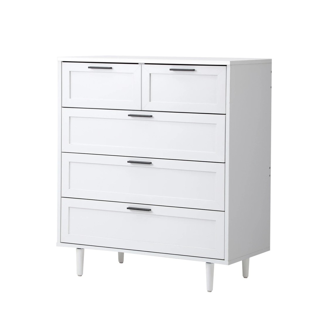 1 Oikiture 5 Chest Of Drawers Dresser Chest Storage Cabinet Tallboy
 - White, 1 of 10